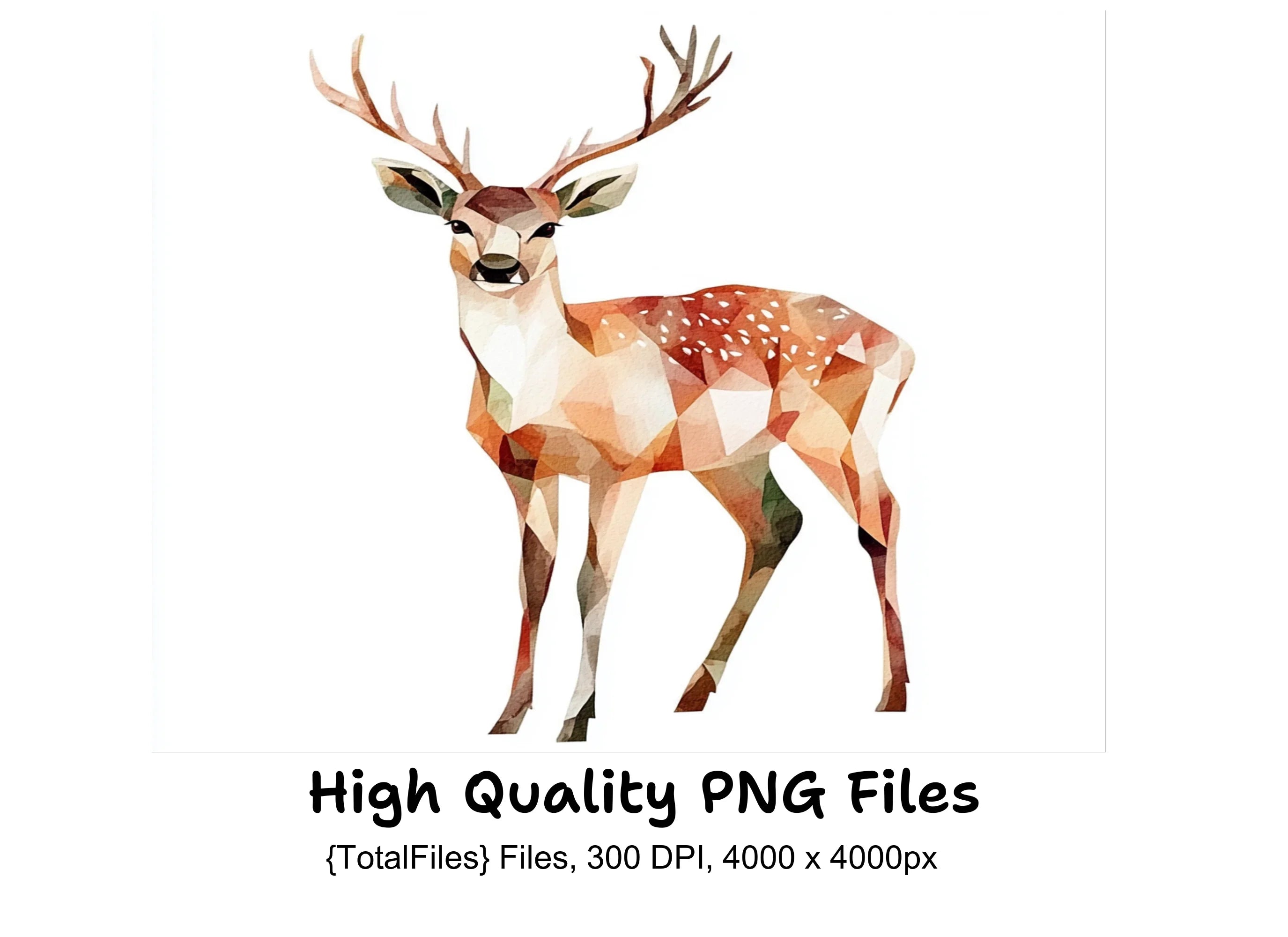 Geometric Deer Clipart Bundle