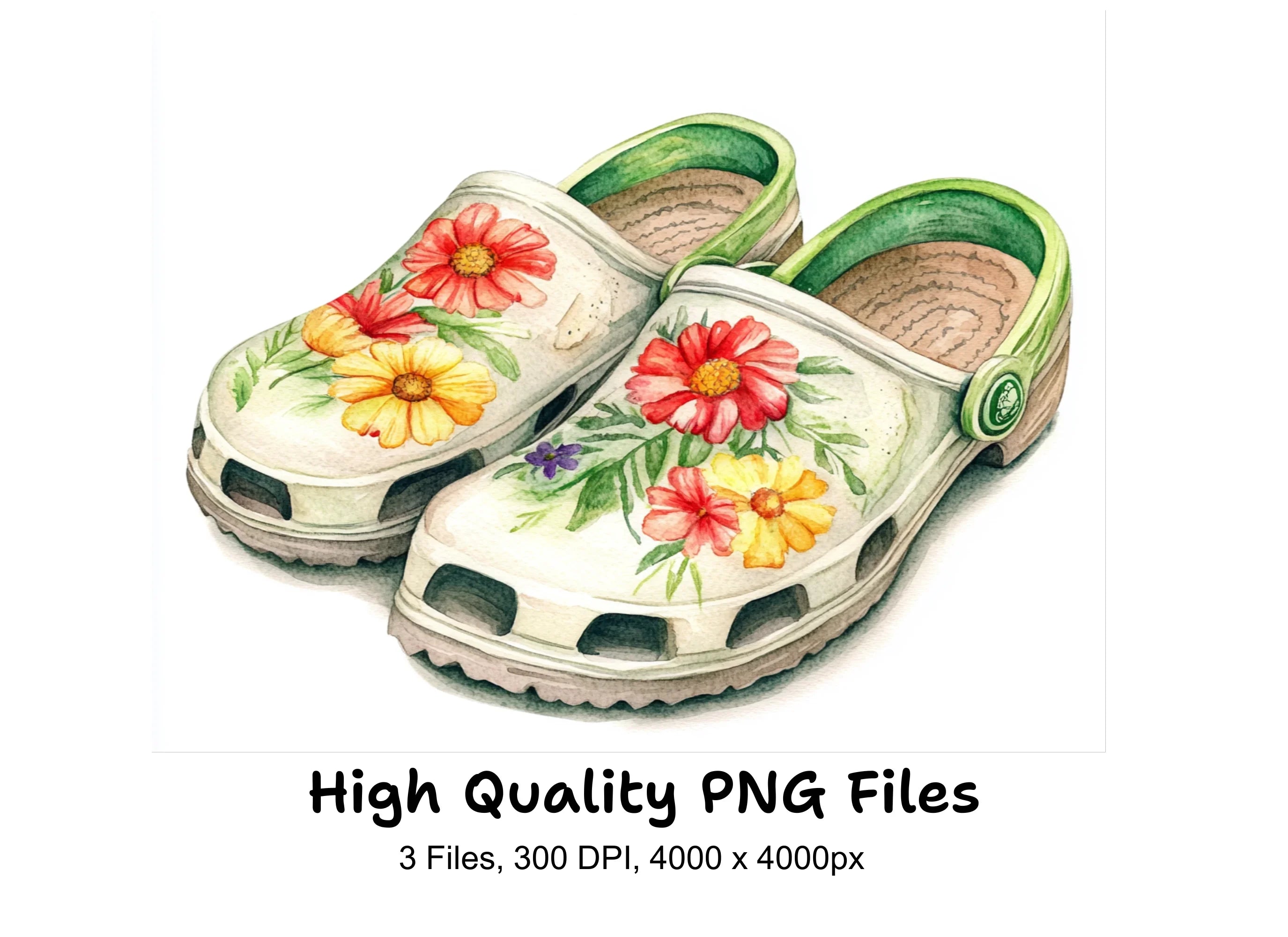 Garden Shoes Boots Floral Clipart Bundle