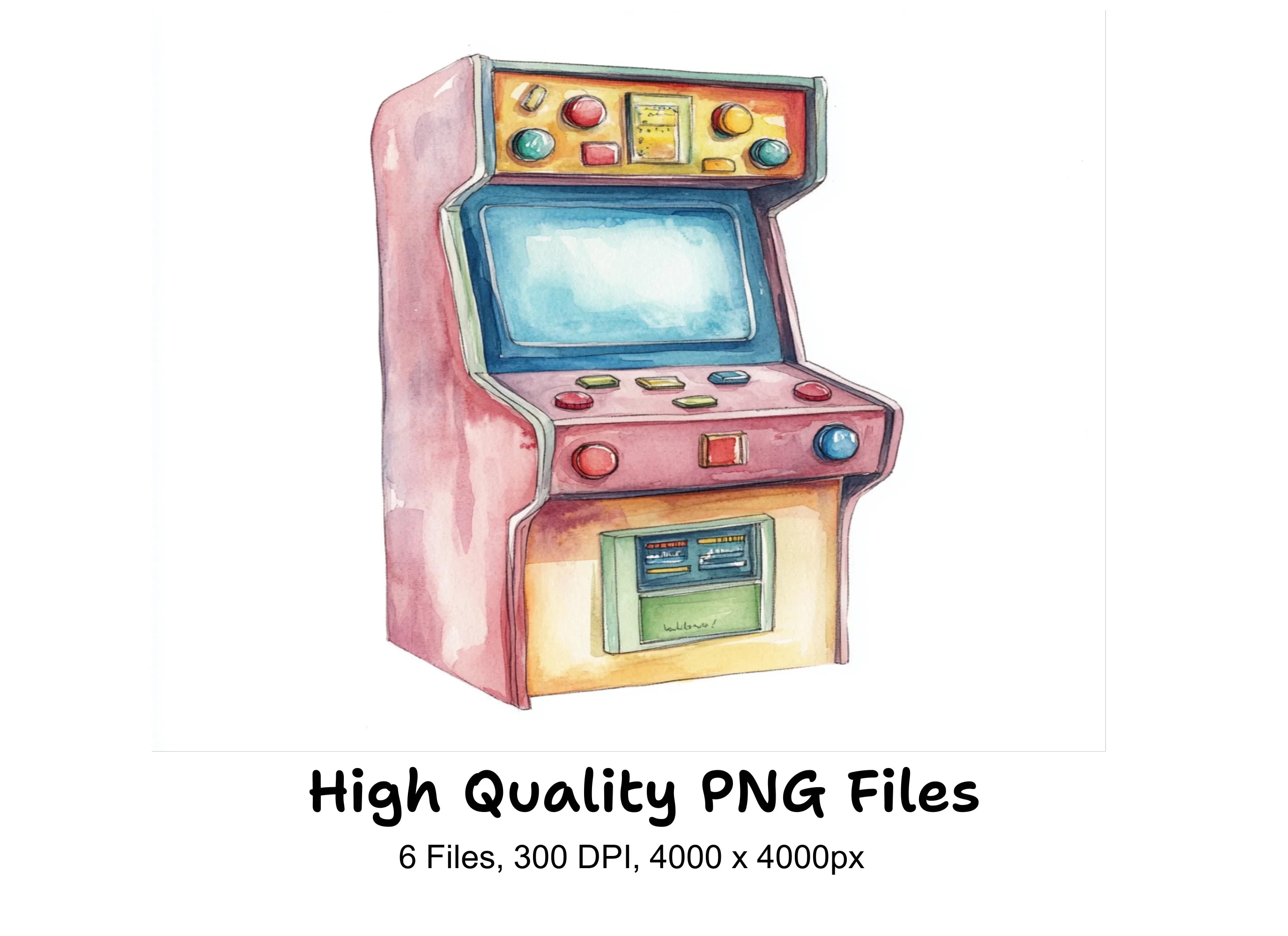 Retro Arcade Machine Clipart Bundle