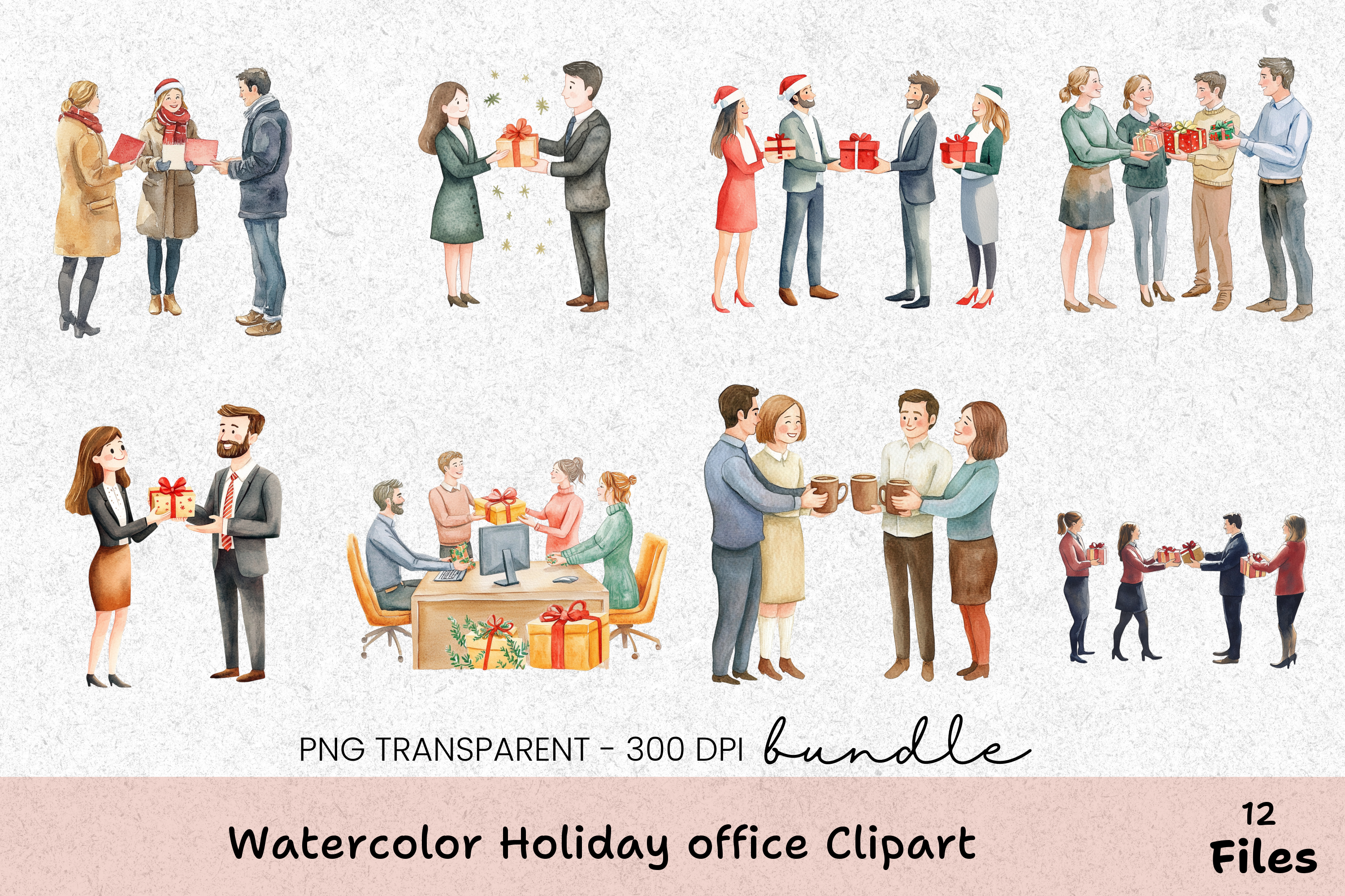 Holiday Office Clipart Bundle