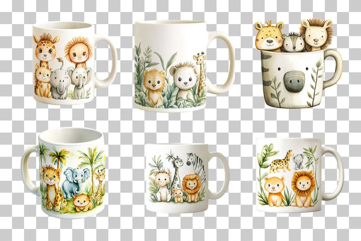 Safari Animals Mug Wrap Design Bundle - CraftNest - Digital Crafting and Art