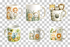 Safari Animals Mug Wrap Design Bundle - CraftNest - Digital Crafting and Art