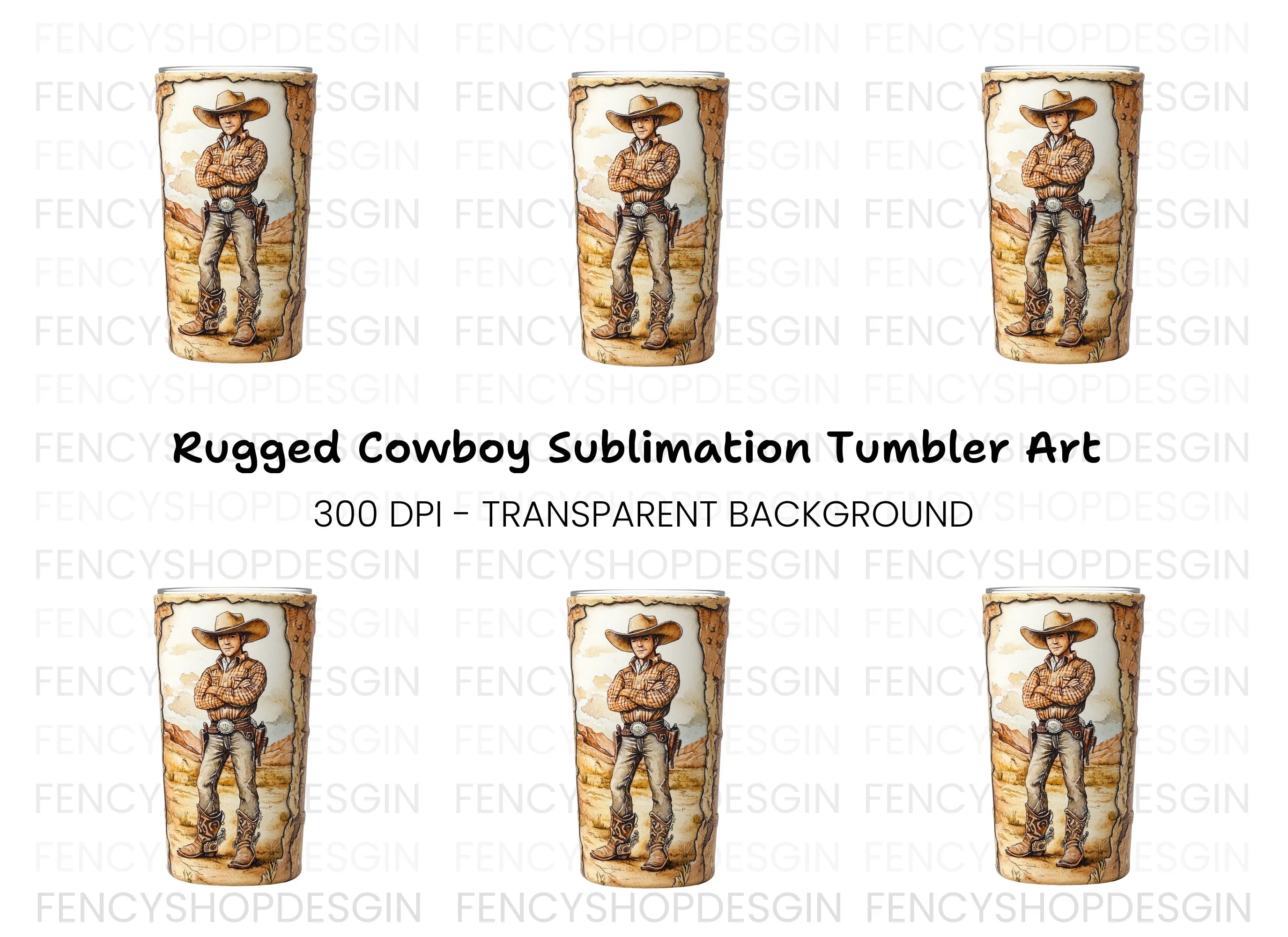 Cowboy Tumbler Clipart Bundle