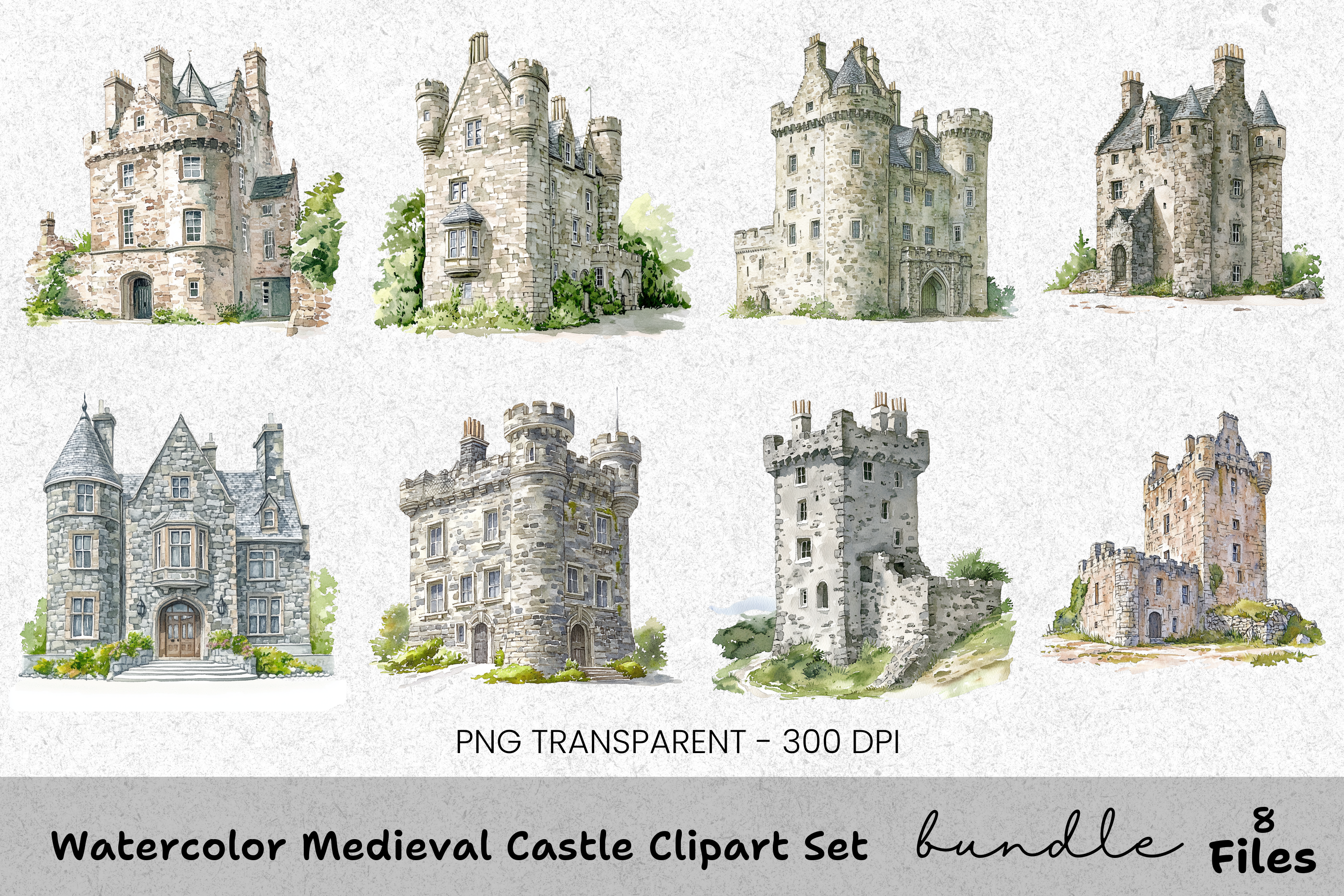 Medieval Castle Clipart Bundle