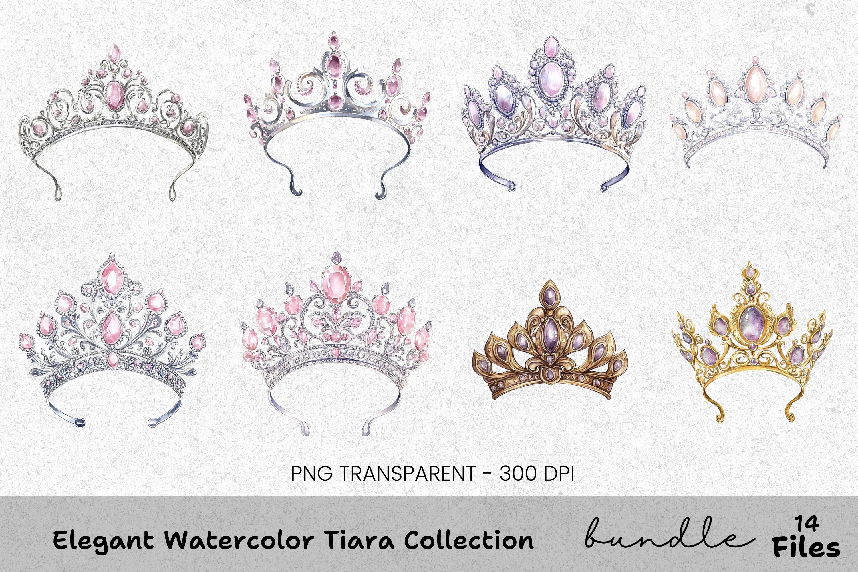 Elegant Tiara Clipart Bundle