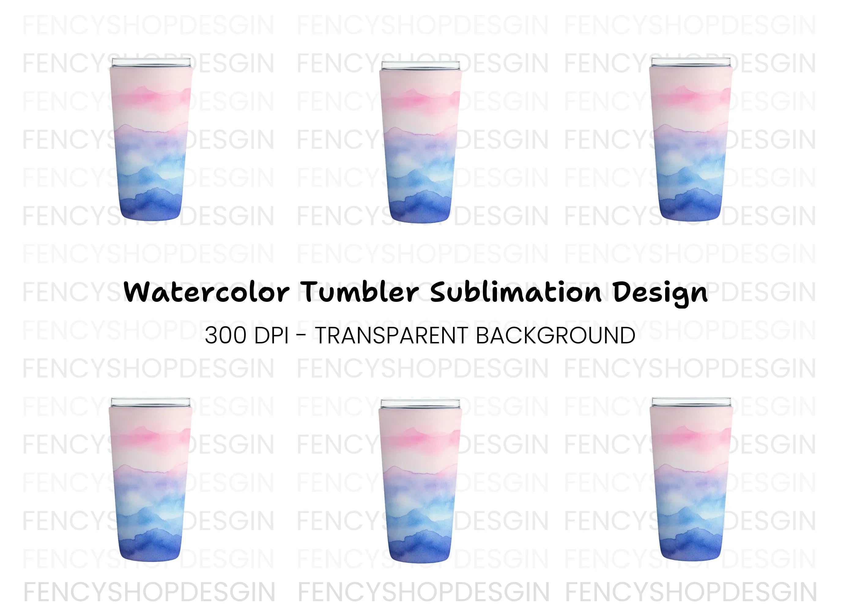 Pink and Blue Tumbler Clipart Bundle