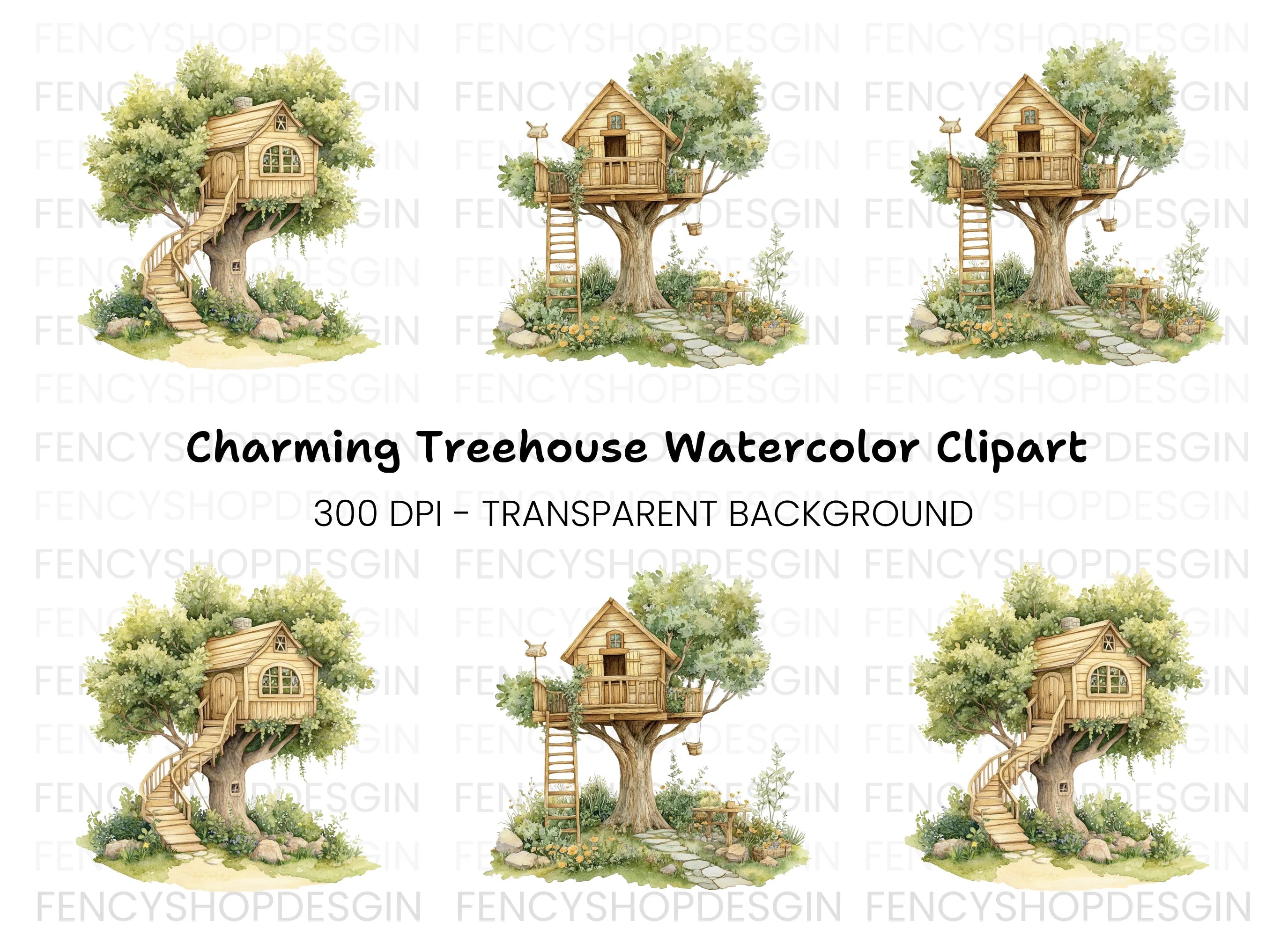 Treehouse Clipart Bundle