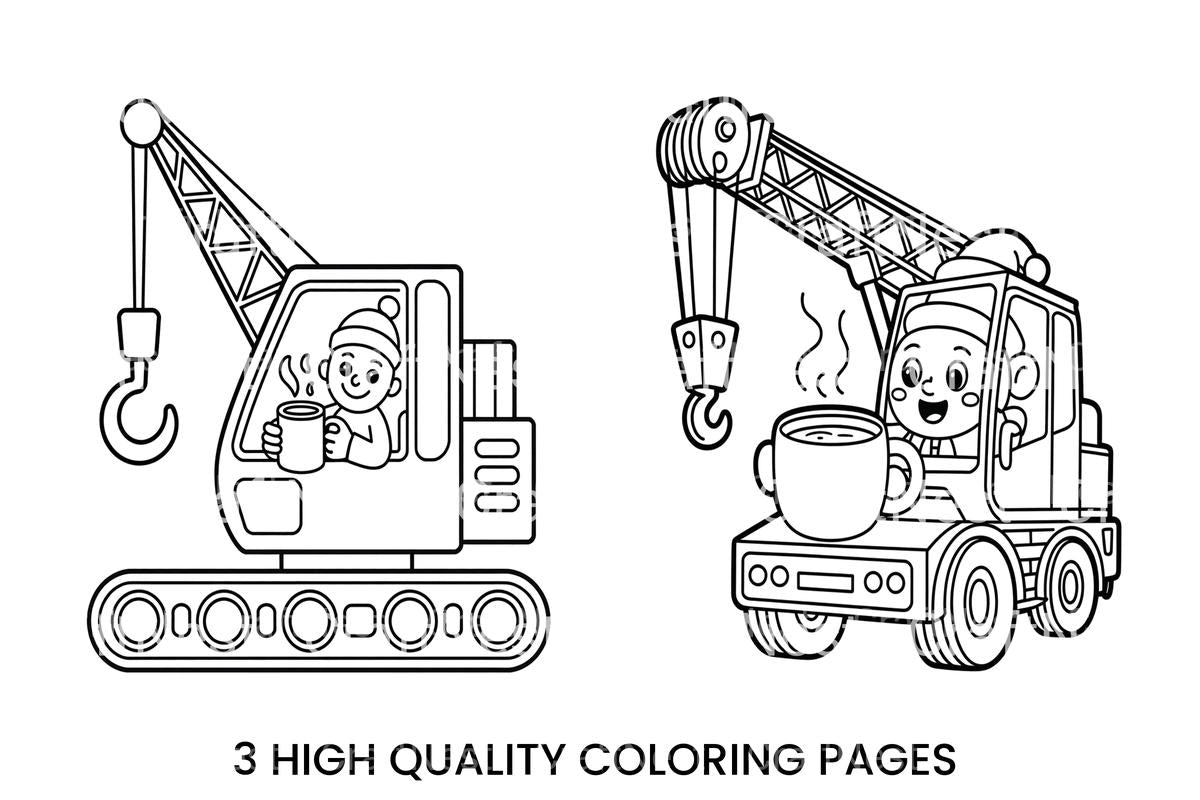 Winter Drink Construction Coloring Books