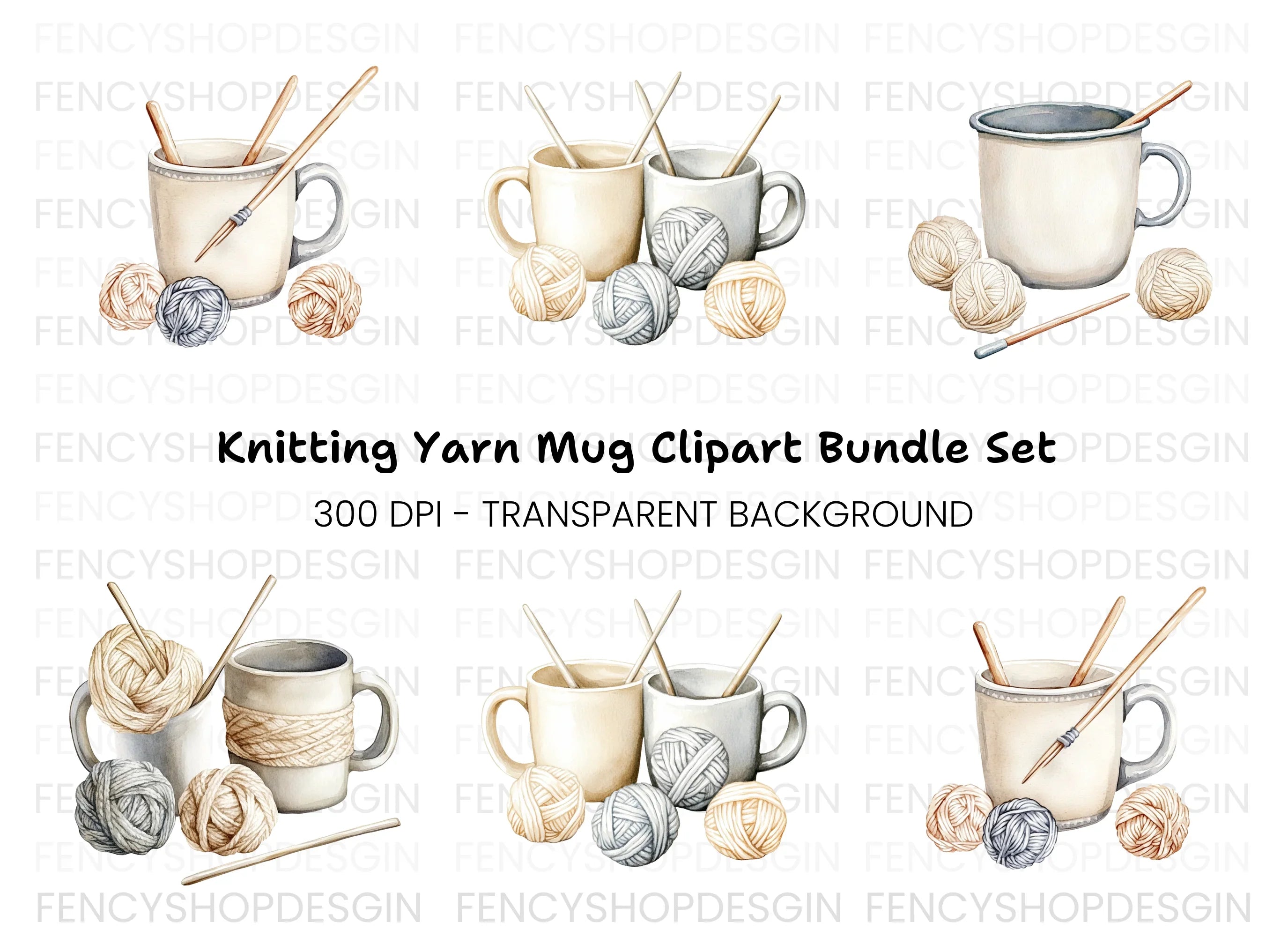 Cozy Knitting Crochet Clipart Bundle