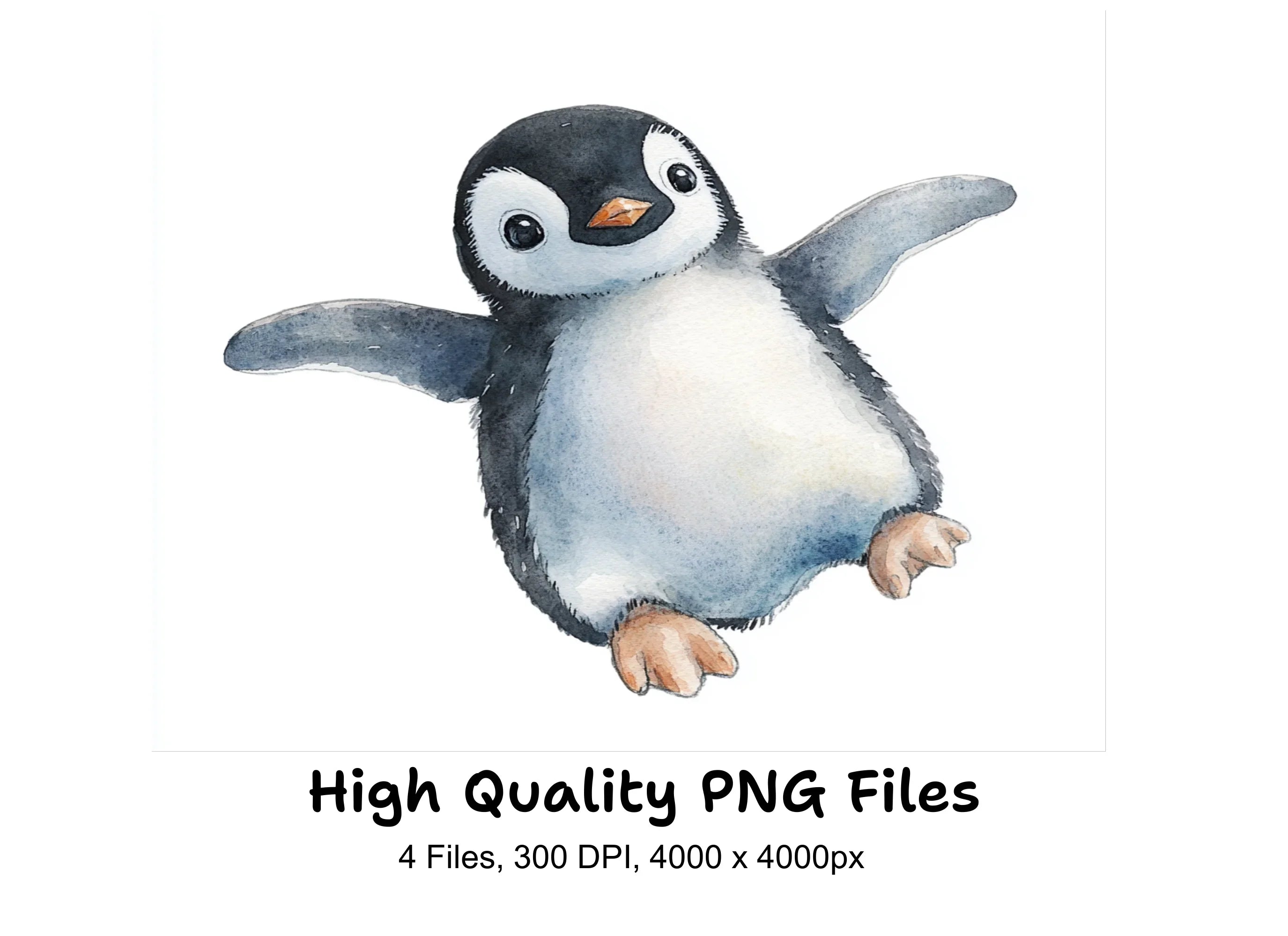 Cute Baby Penguin Clipart Bundle
