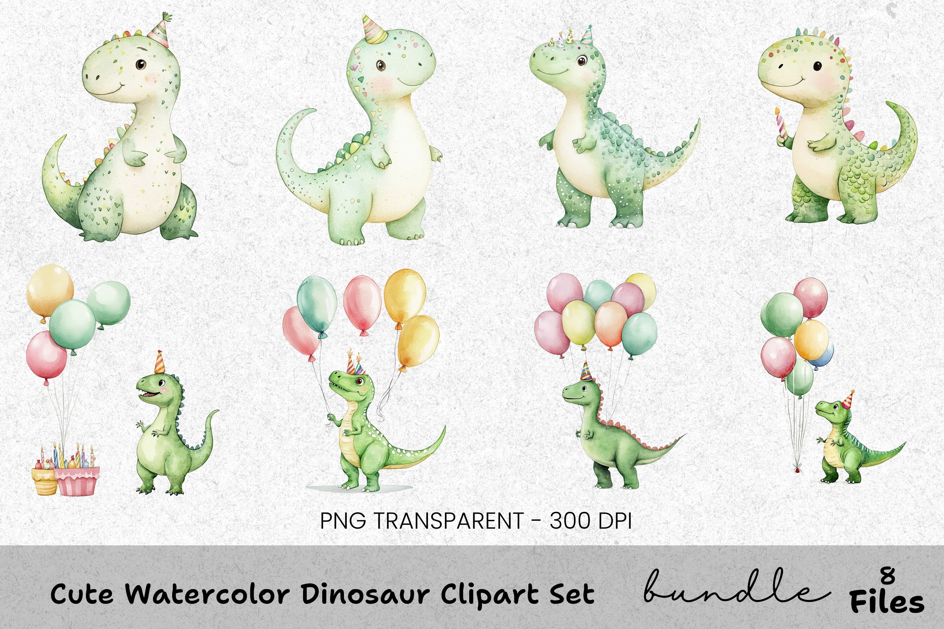 Cute Dinosaur Clipart Bundle