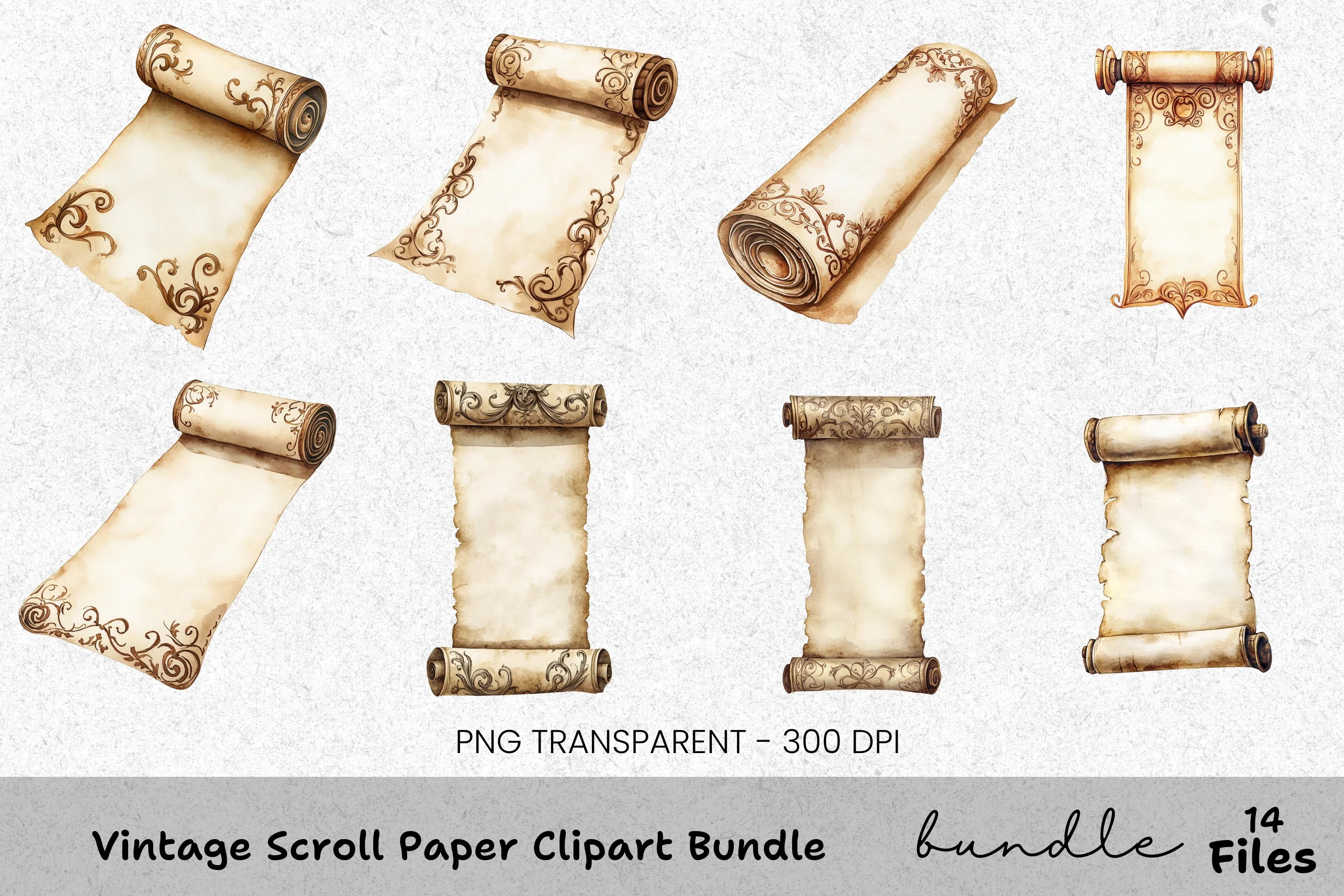 Vintage Scroll Clipart Bundle