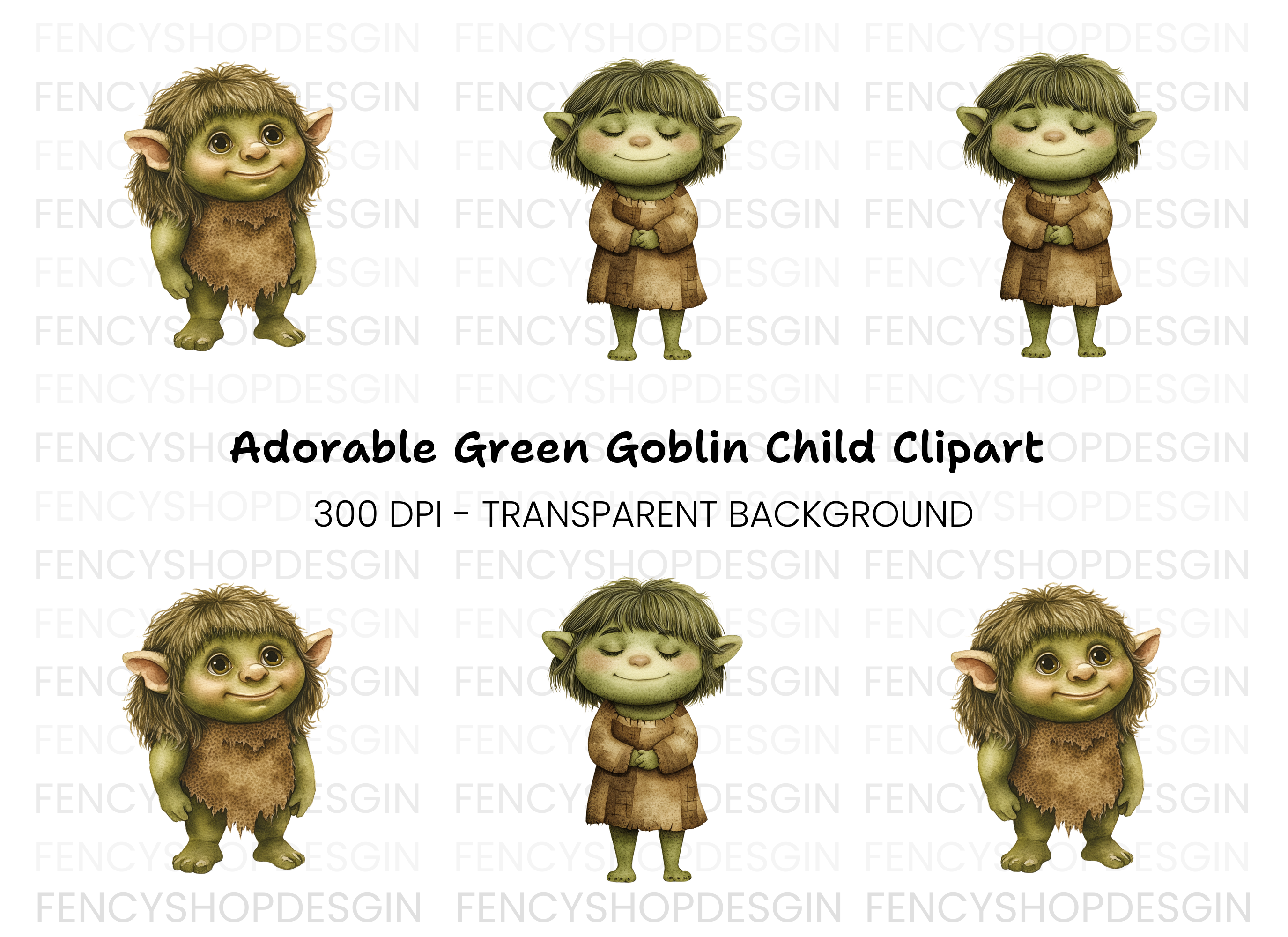 Cute Forest Trolls Clipart Bundle