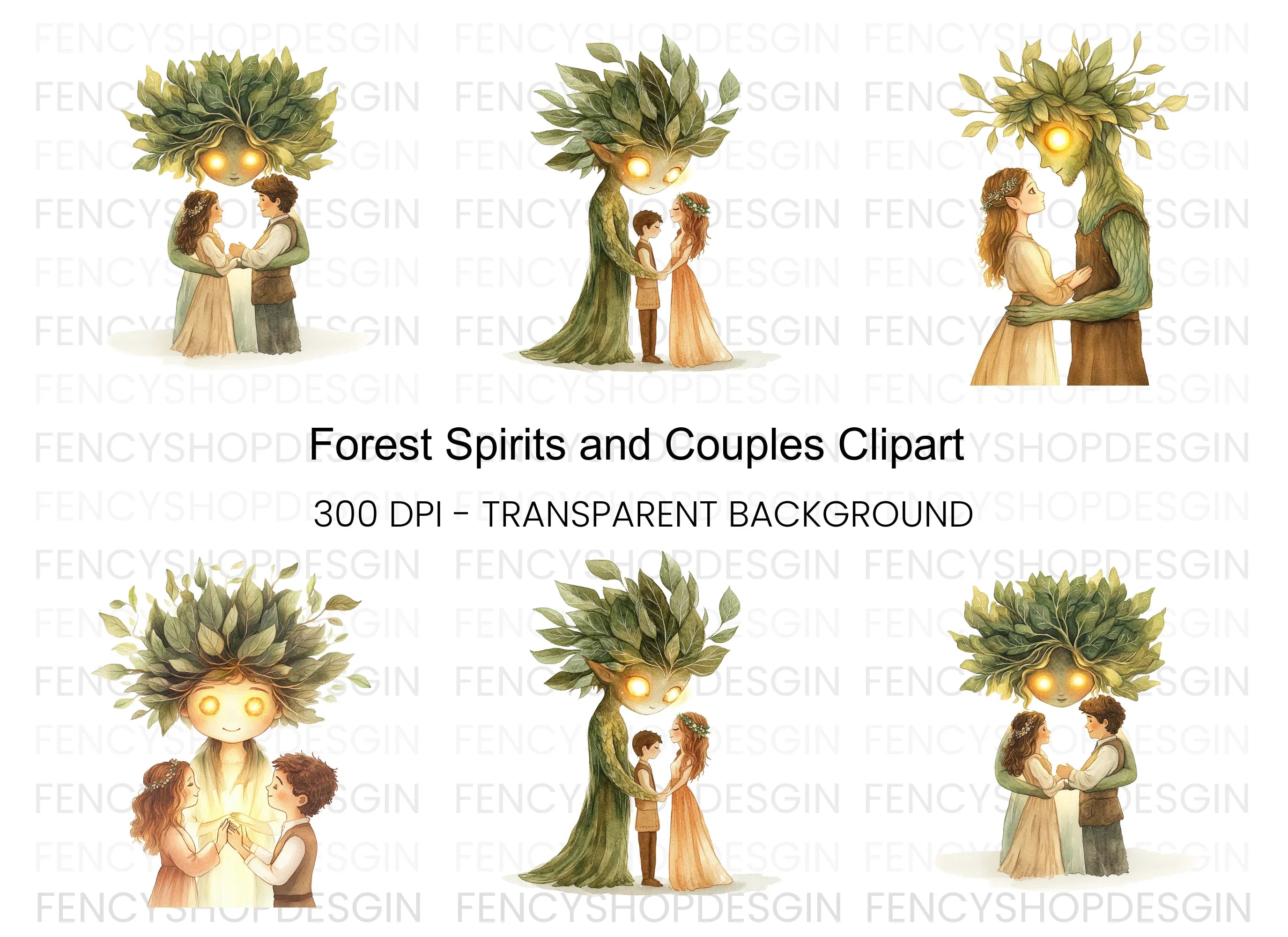 Enchanted Forest Spirit Clipart Bundle