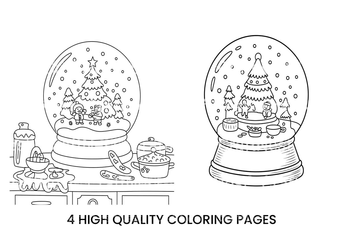 Winter Snow Globe Coloring Books