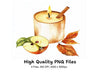 Apple Cinnamon Candle Clipart Bundle