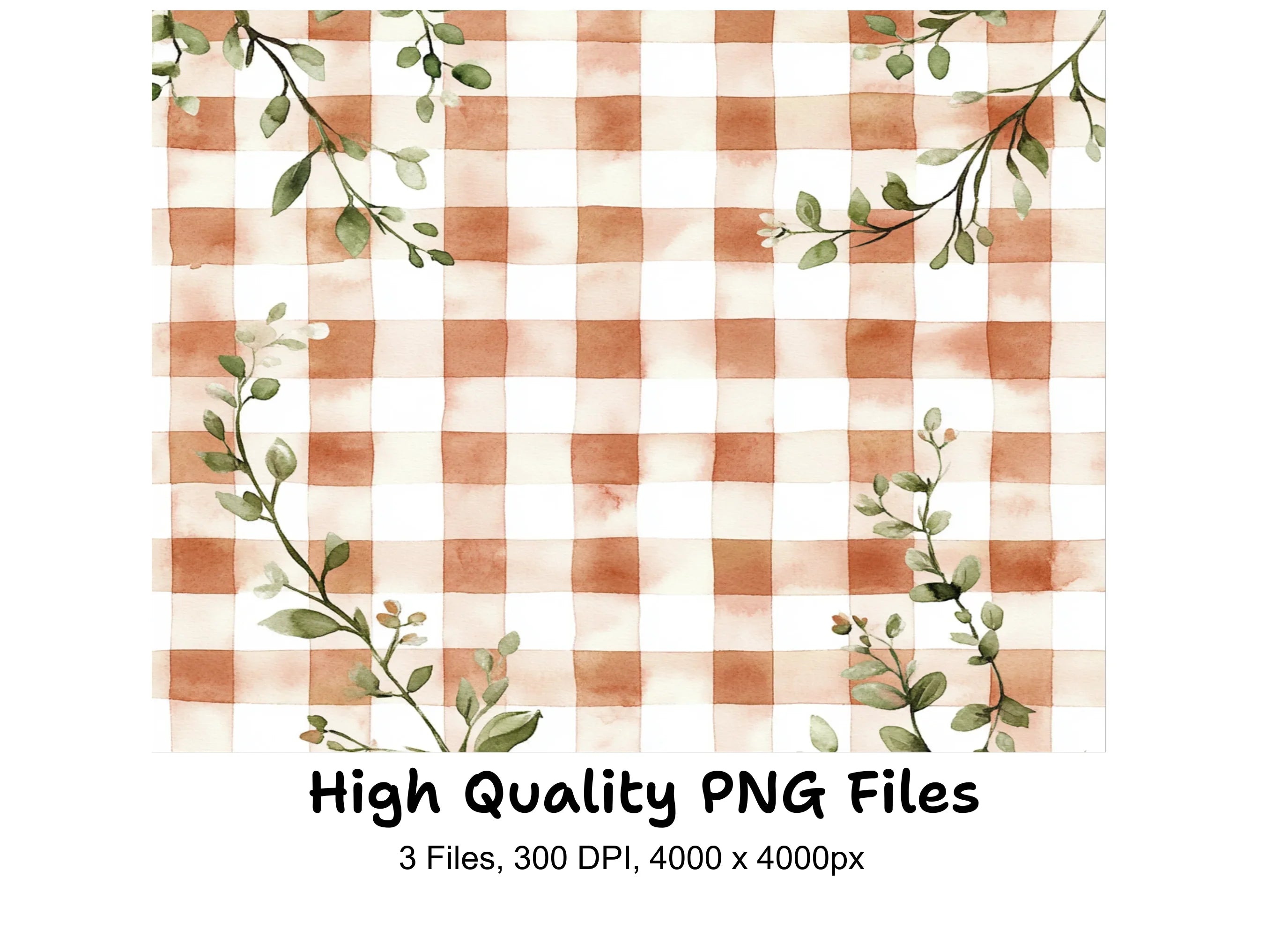 Floral Plaid Clipart Bundle