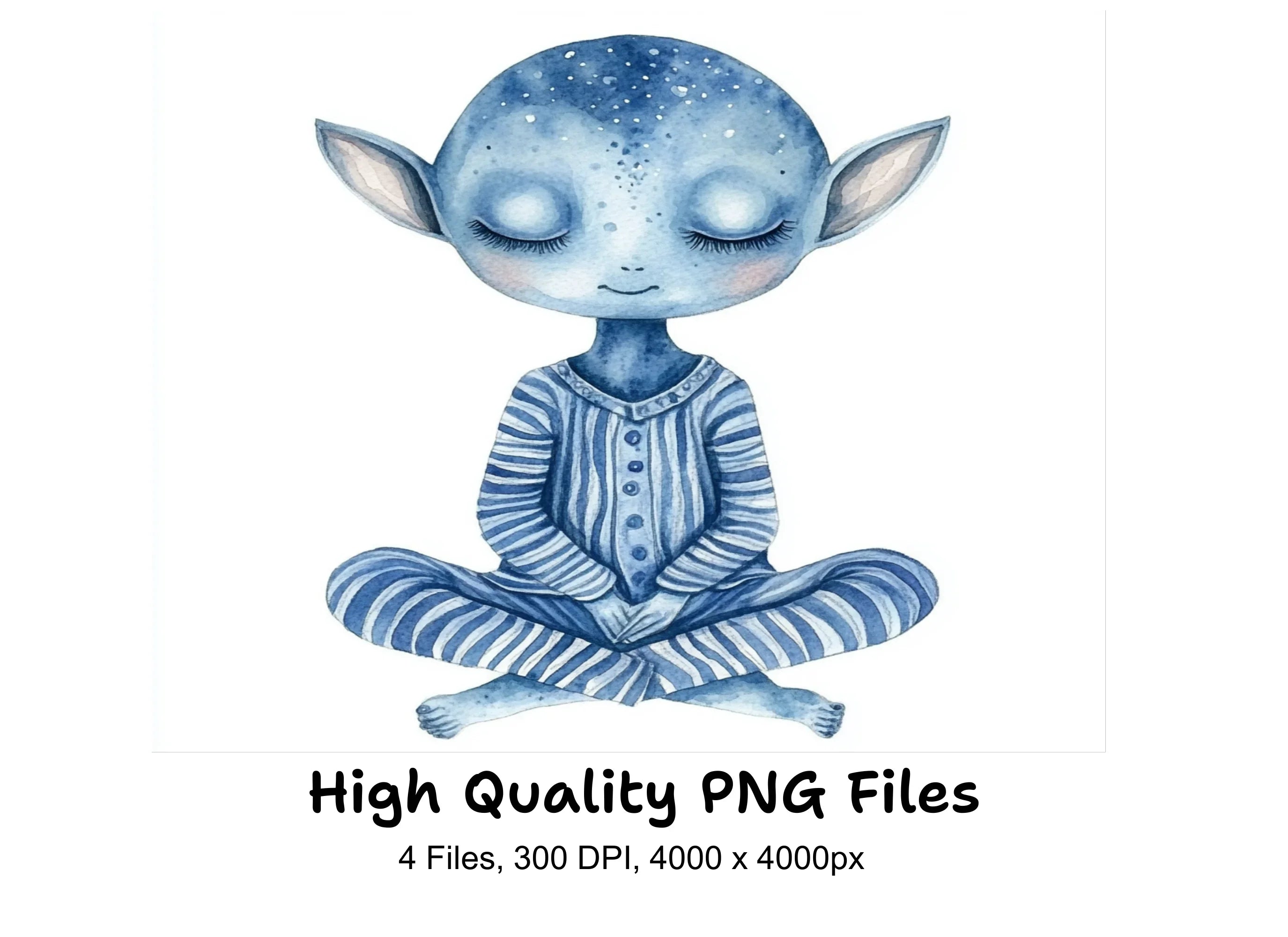 Sleeping Blue Elf Clipart Bundle