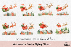 Santa Flying Clipart Bundle - CraftNest - Digital Crafting and Art