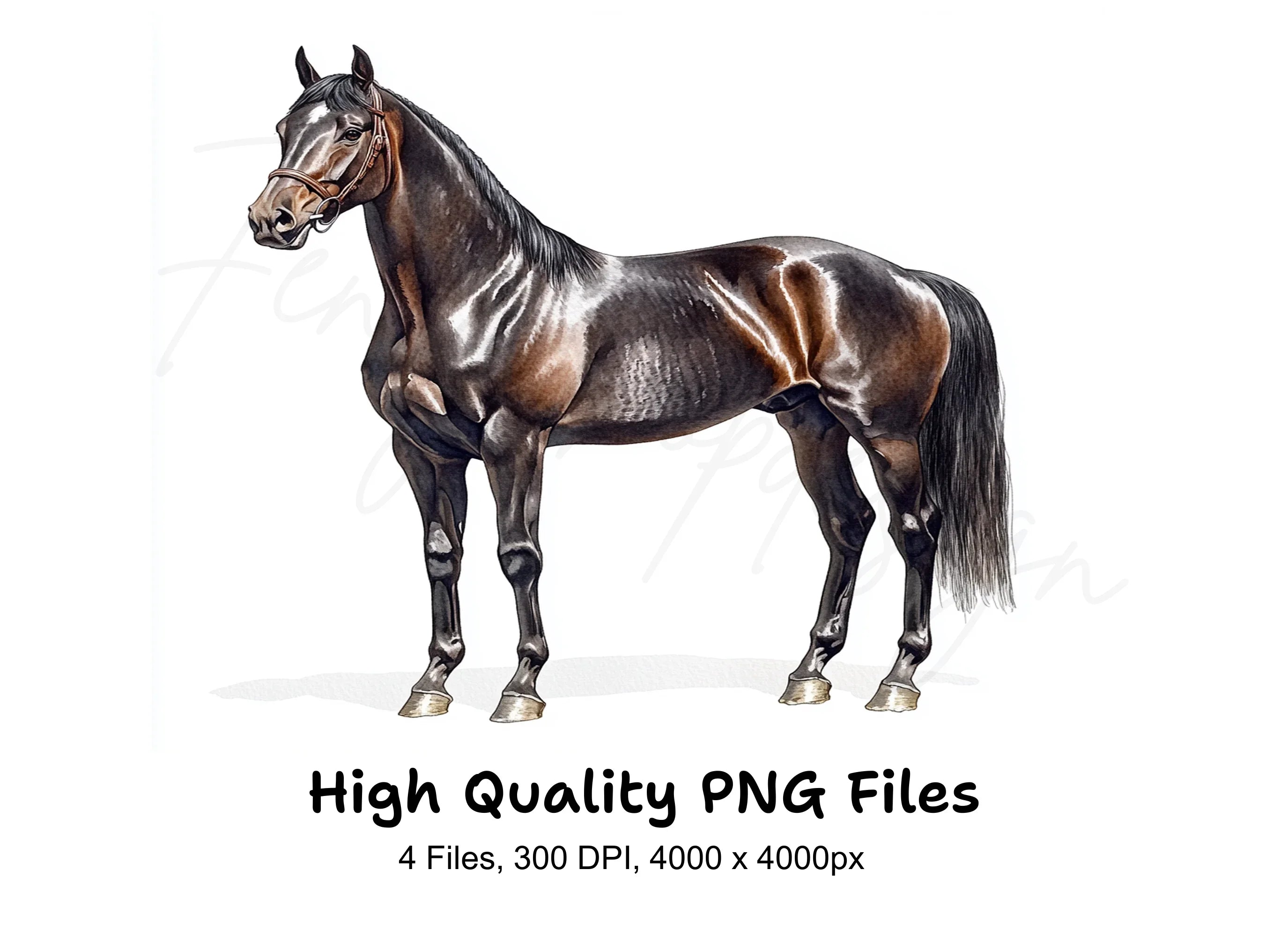 Majestic Brown Horse Clipart Bundle
