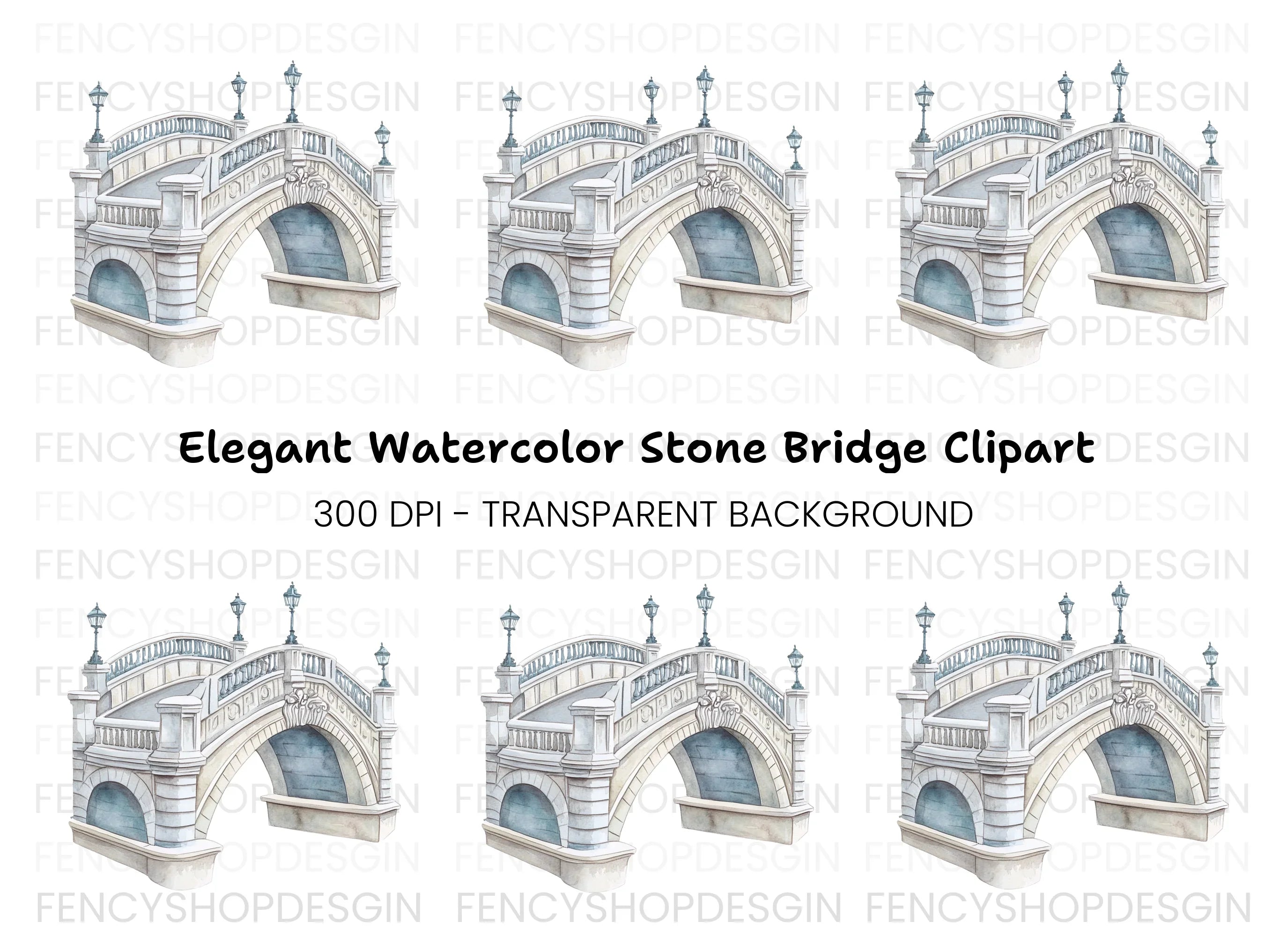 Elegant Bridge Clipart Bundle