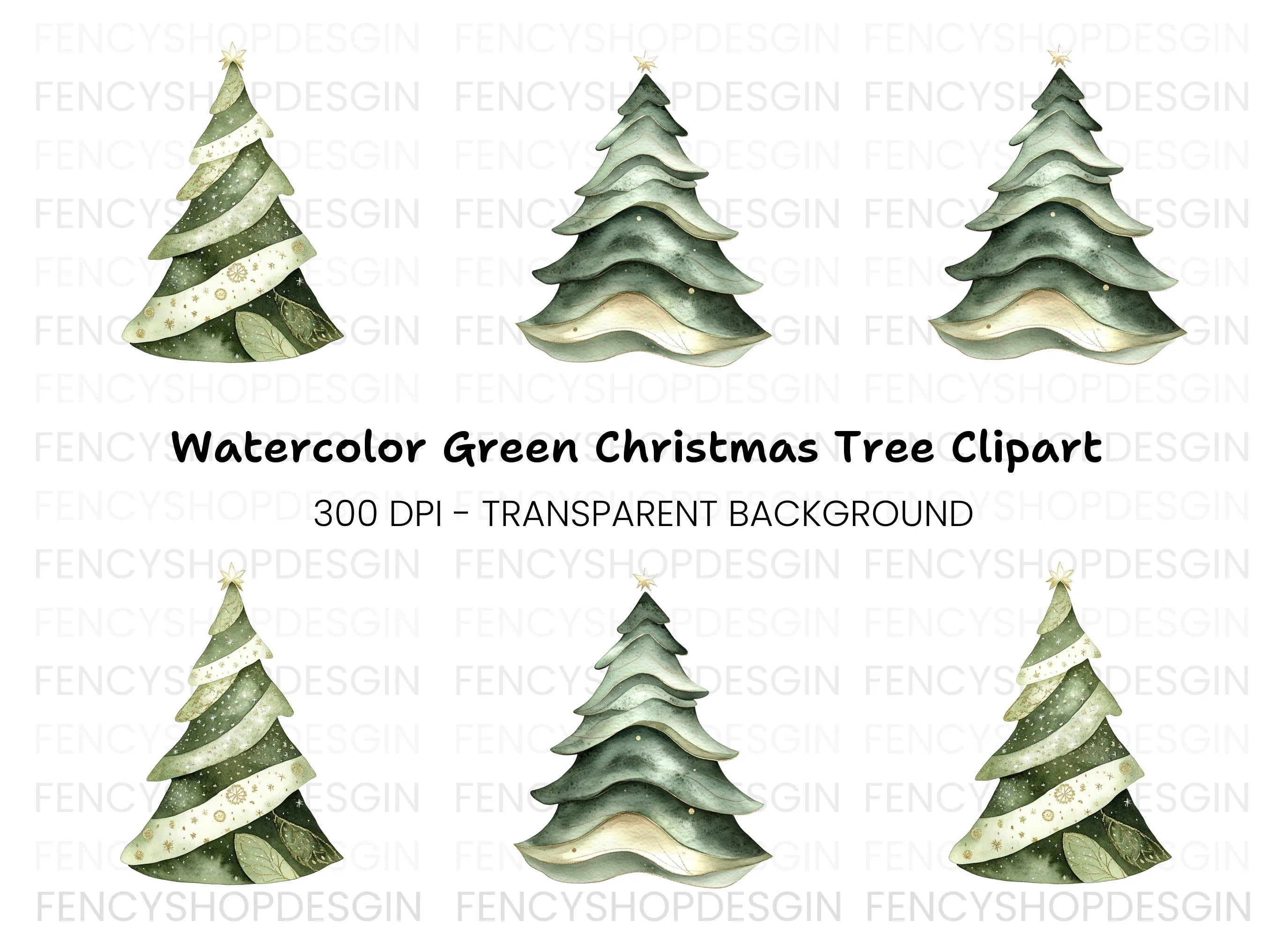 Christmas Tree Clipart Bundle