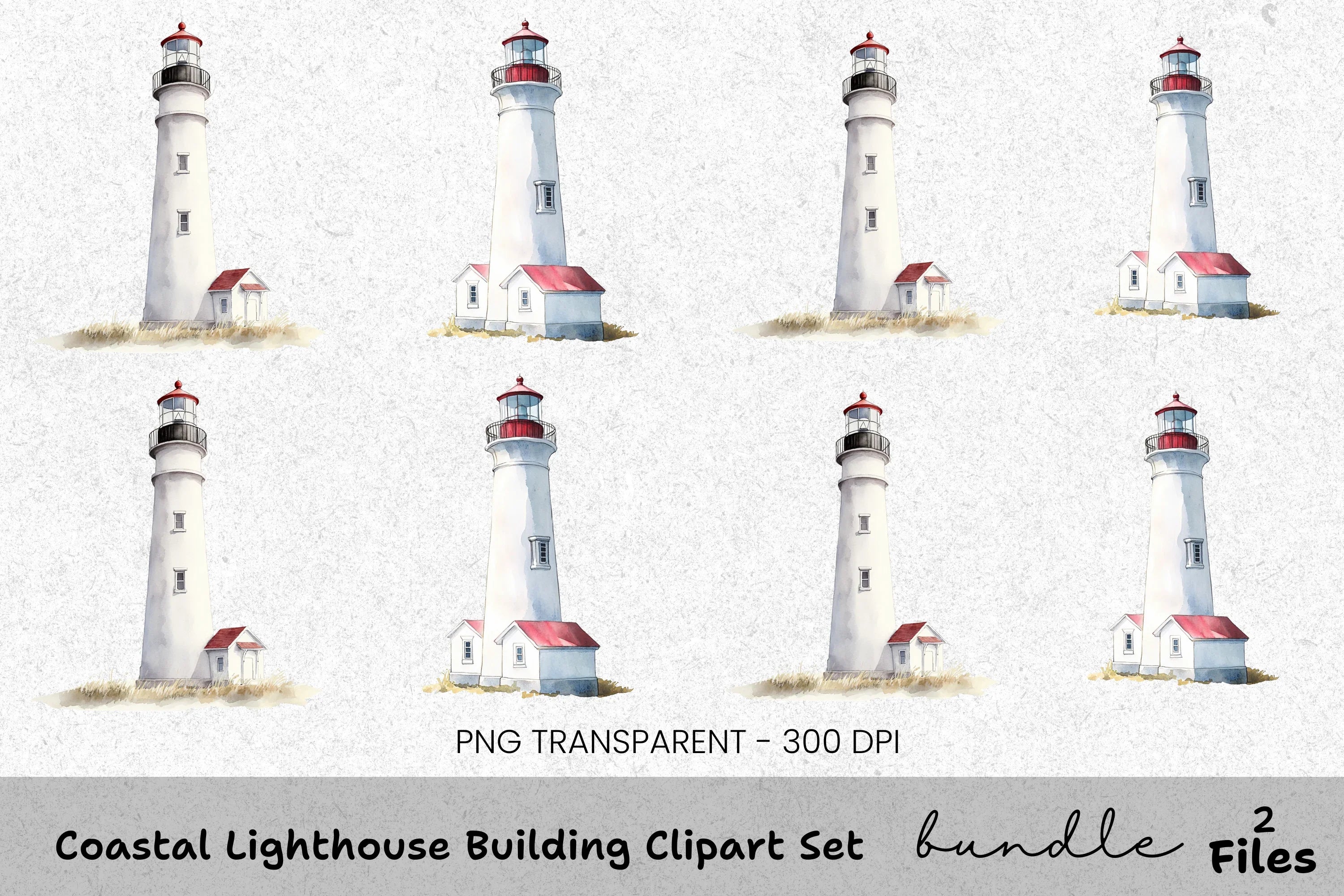 Coastal Lighthouse Clipart Bundle