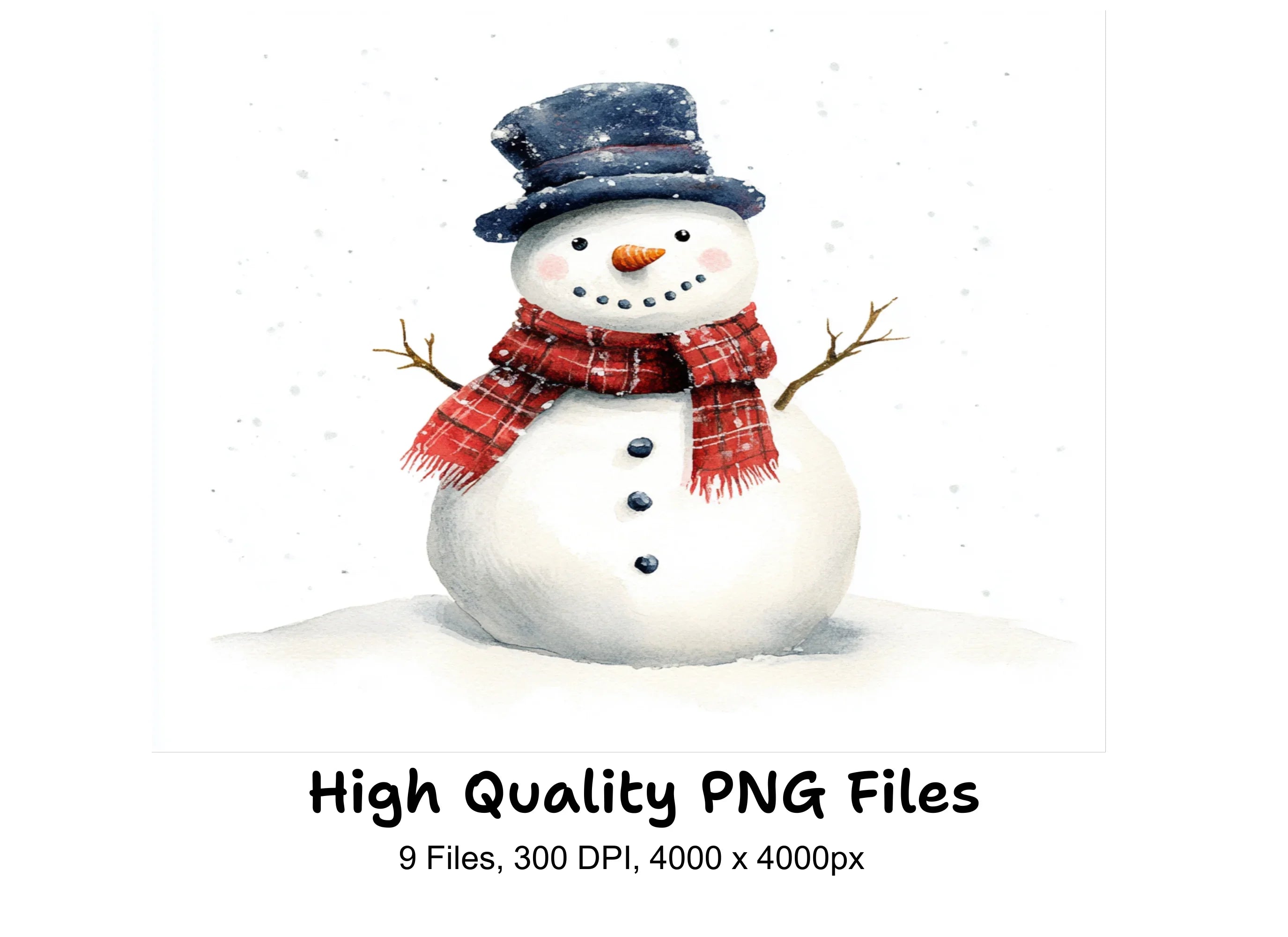 Festive Snowman Clipart Bundle