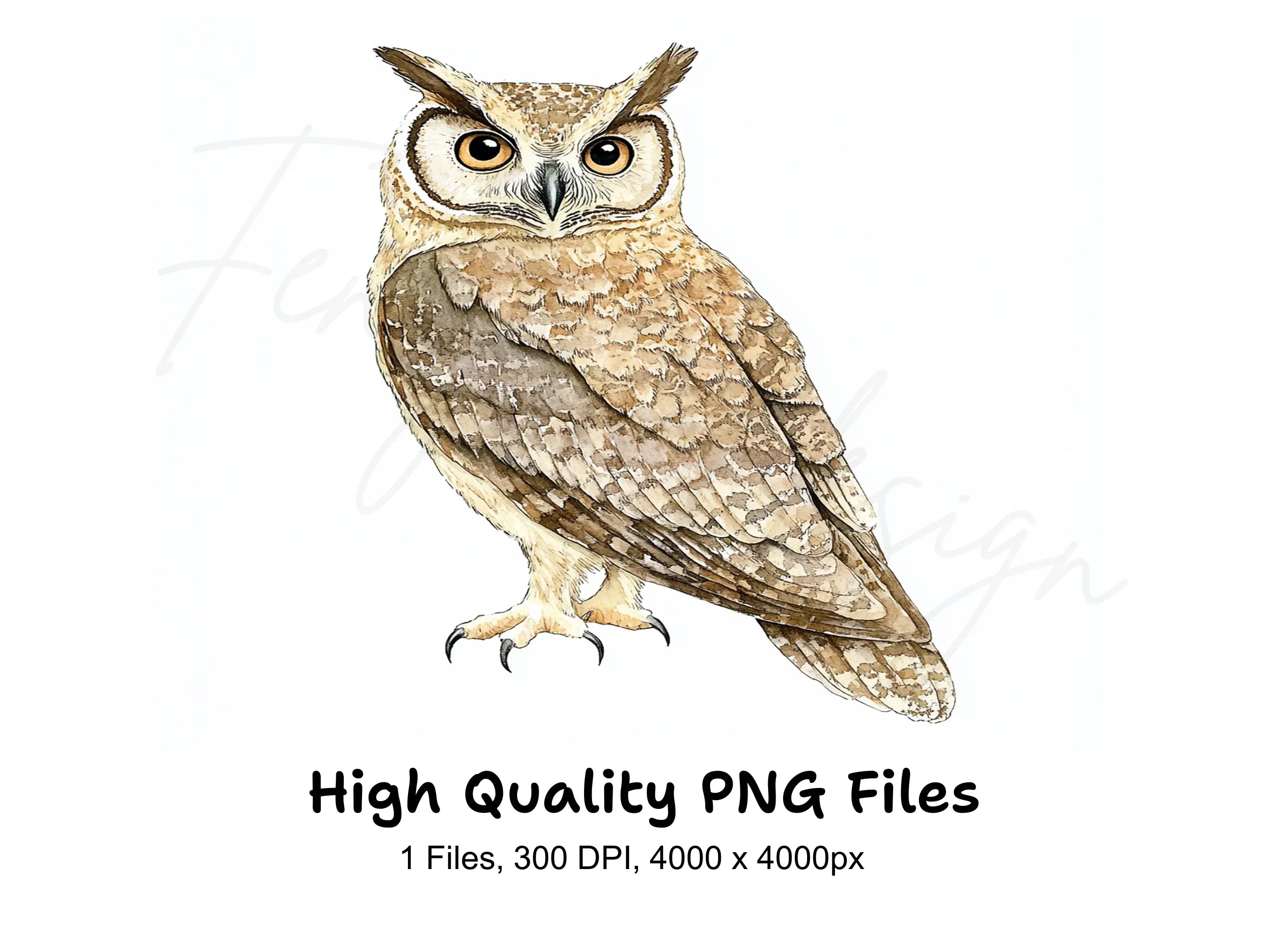 Great Horned Owl Clipart Bundle