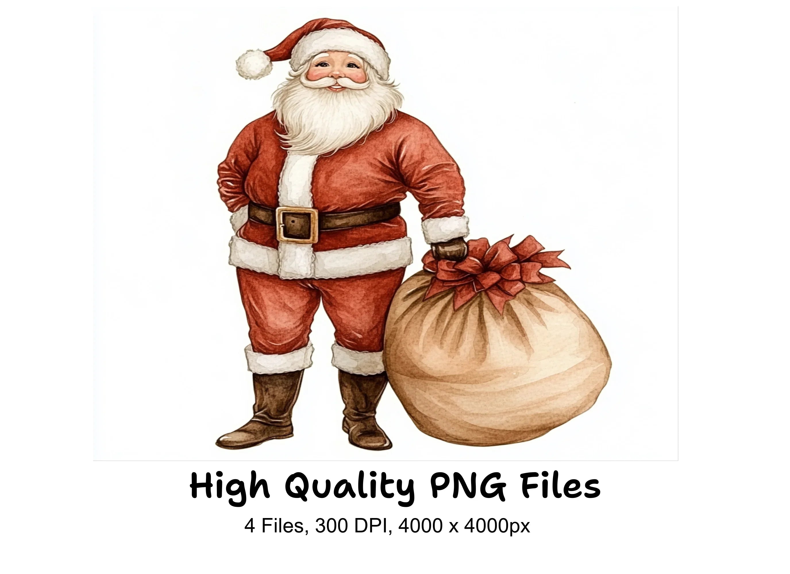 Santa Claus with Gift Sack Clipart Bundle