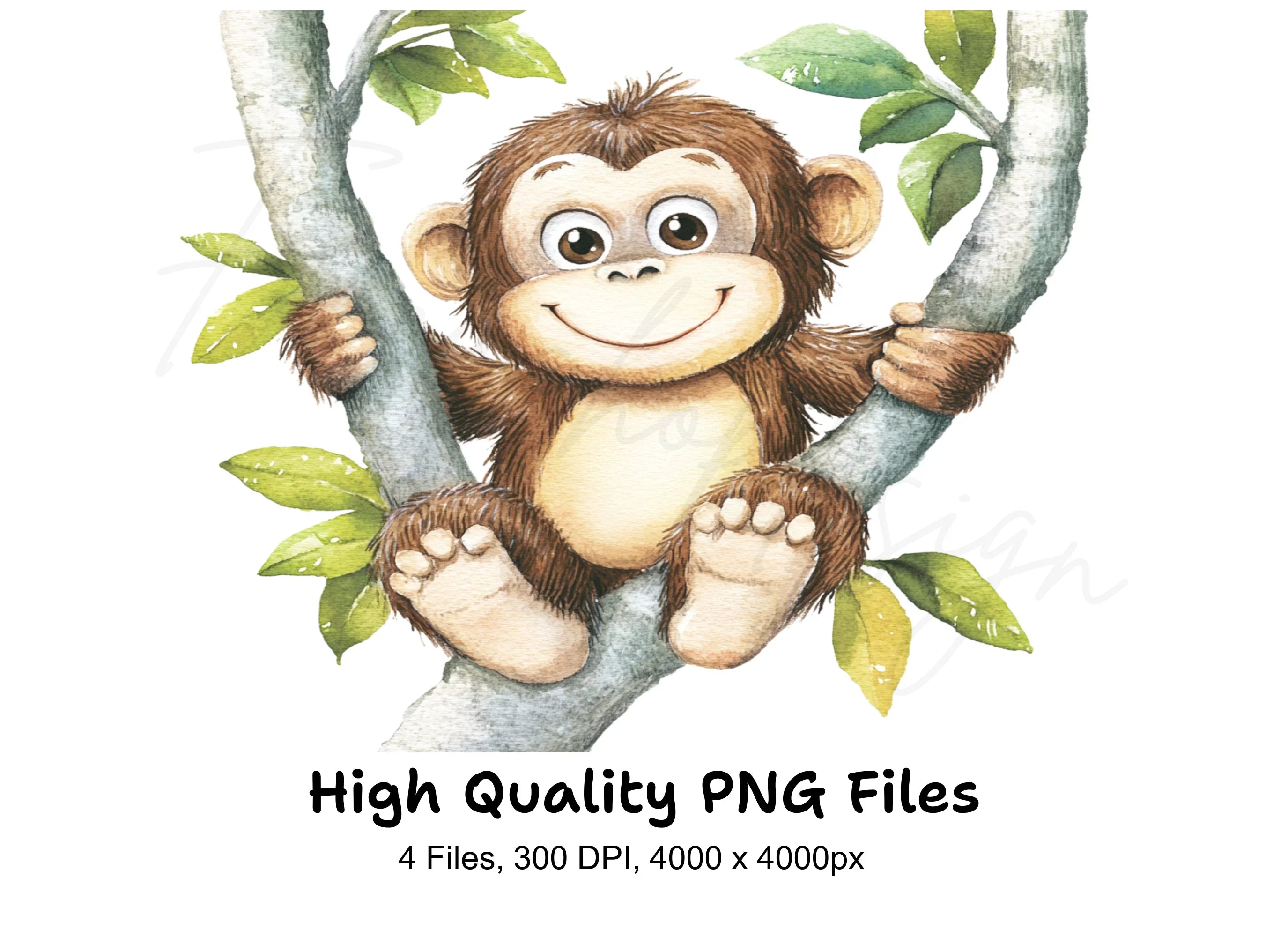 Adorable Monkey Clipart Bundle