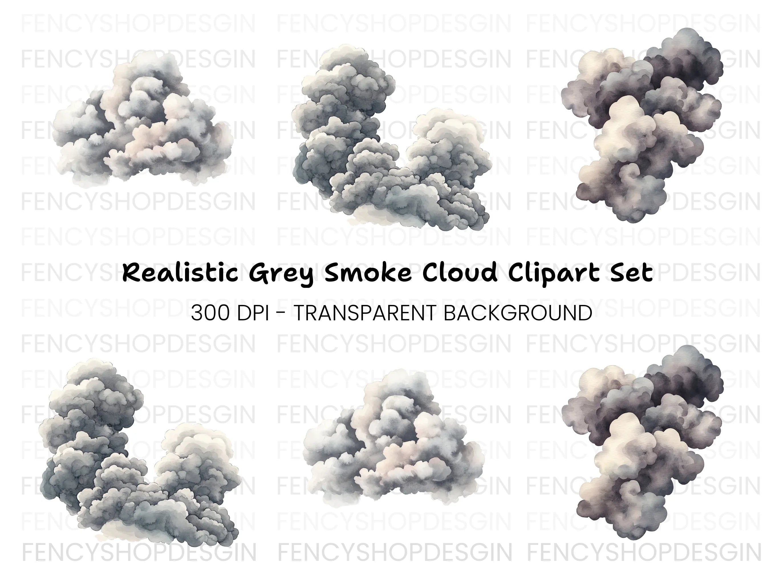 Smoke Cloud Clipart Bundle