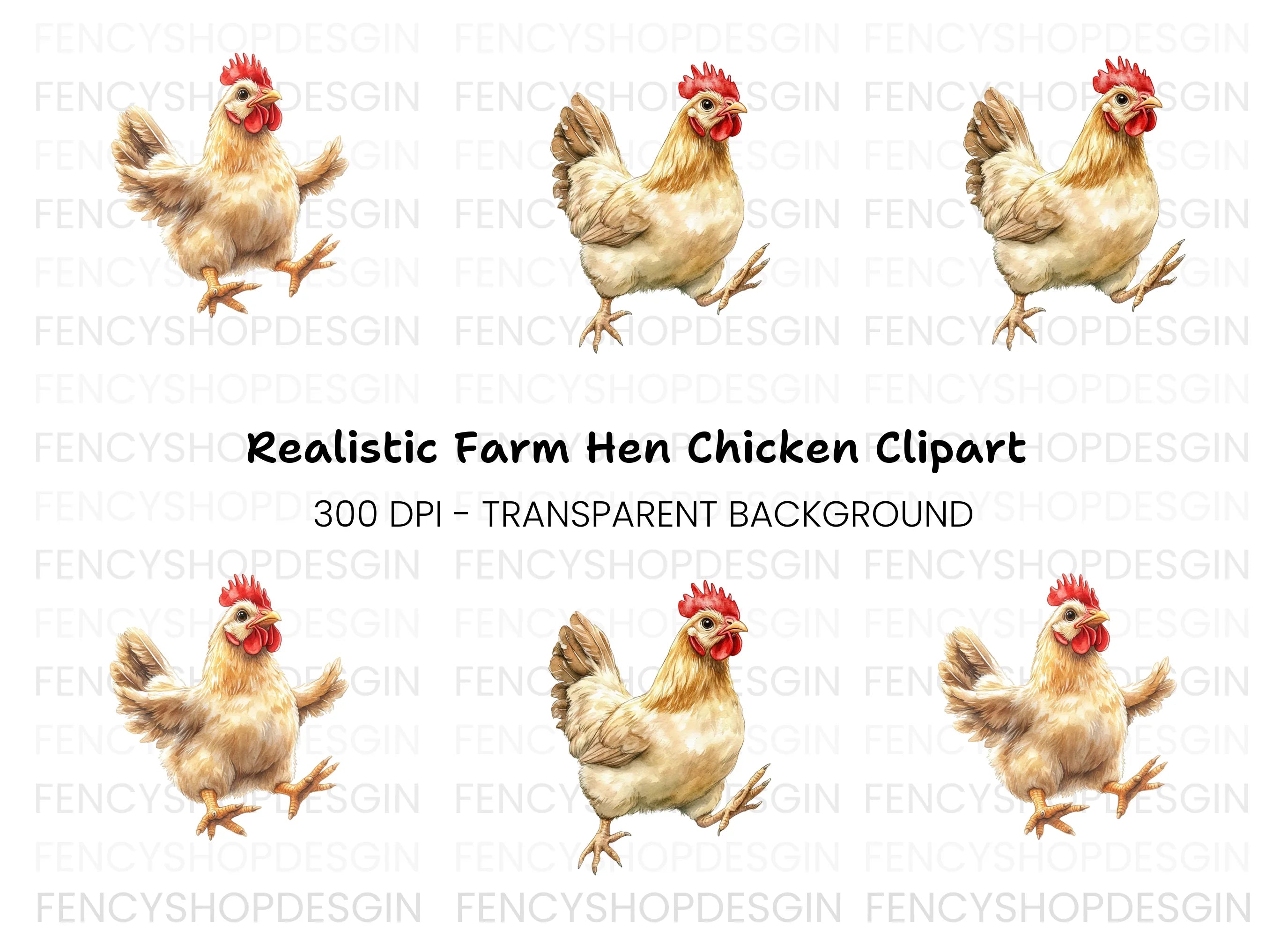 Cute Chicken Duo Clipart Bundle