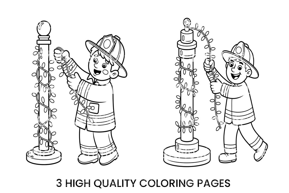 Firefighter Decorating Pole Coloring Books