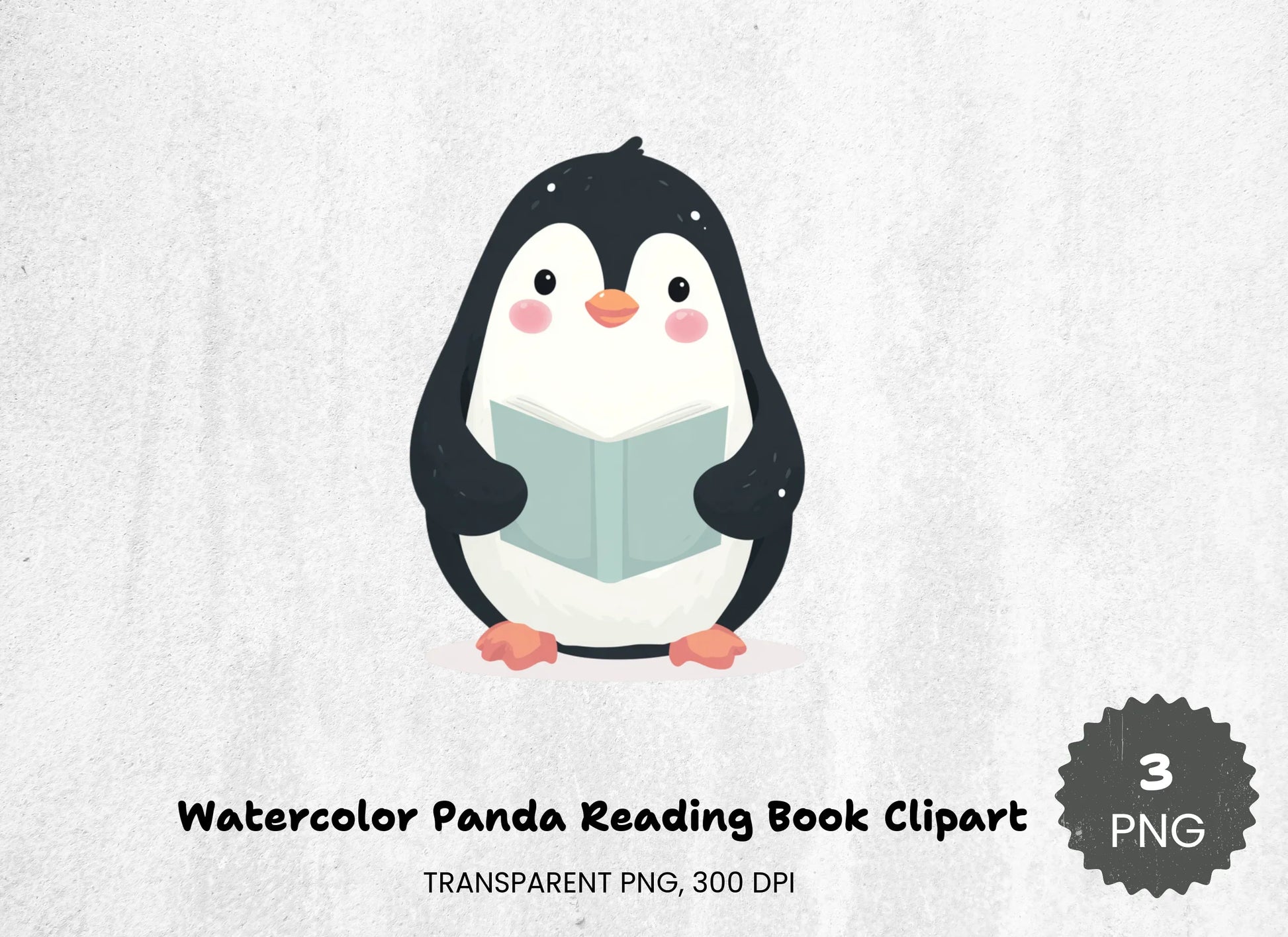 Panda Reading Book Clipart Bundle - CraftNest - Digital Crafting and Art