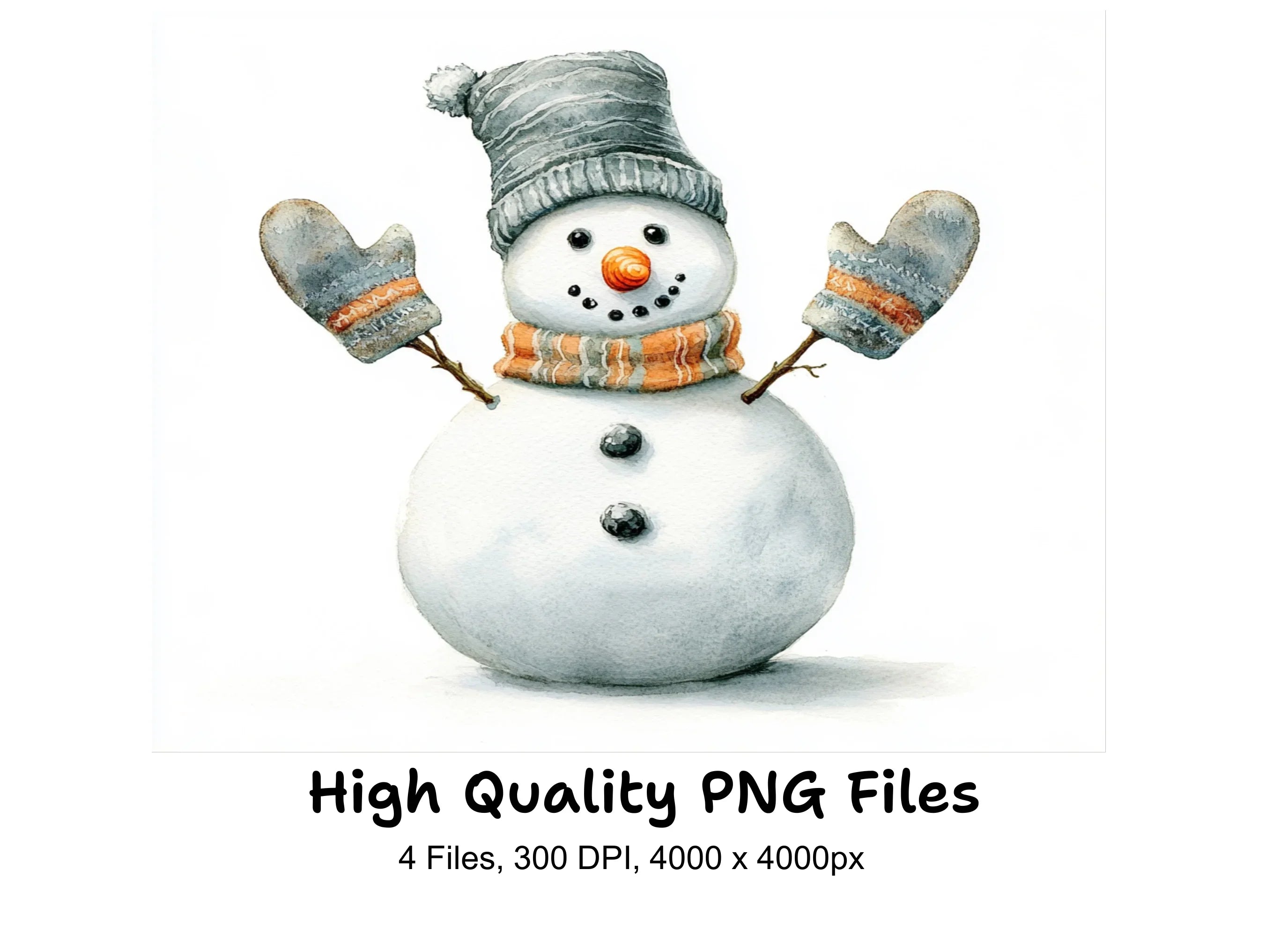 Cute Snowman Clipart Bundle