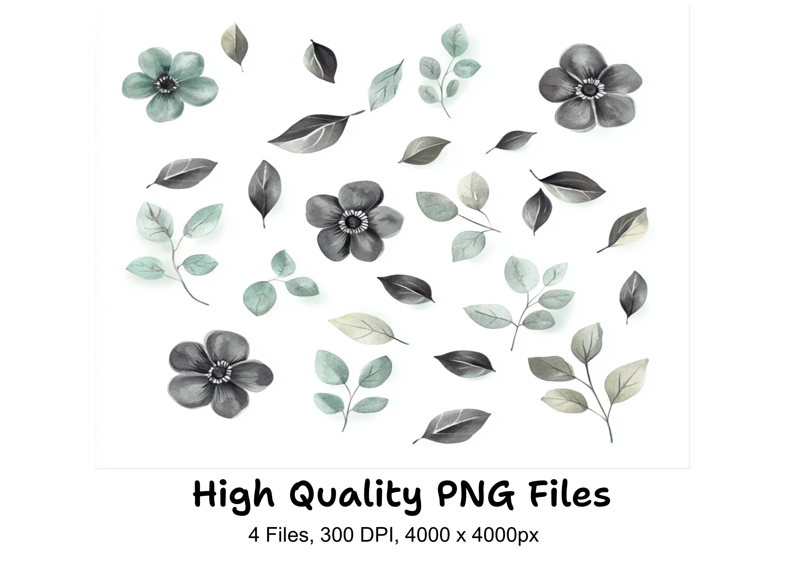 Elegant Floral Leaf Clipart Bundle