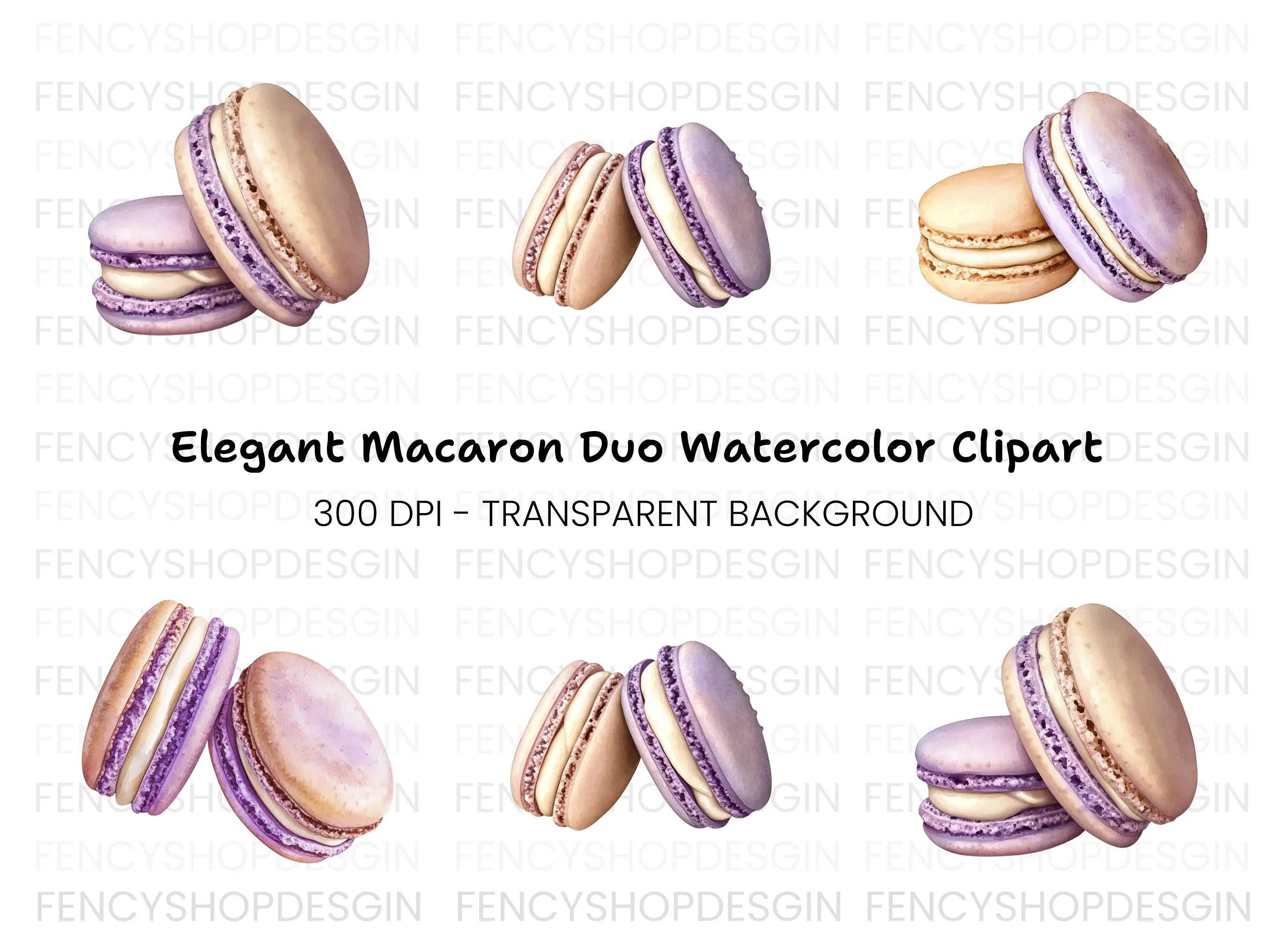 Delicious Macarons Clipart Bundle
