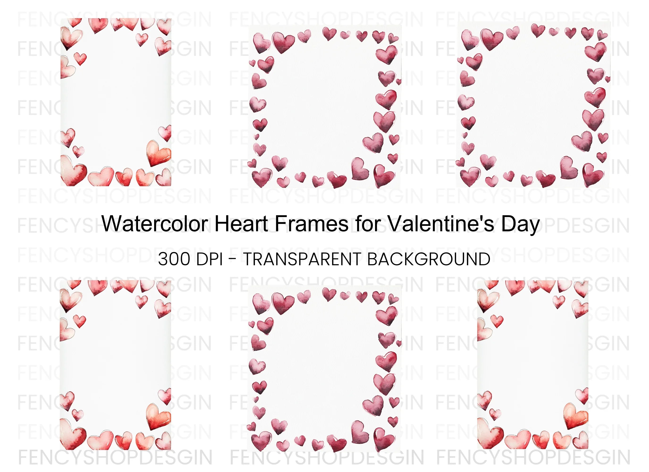 Heart Frames Clipart Bundle