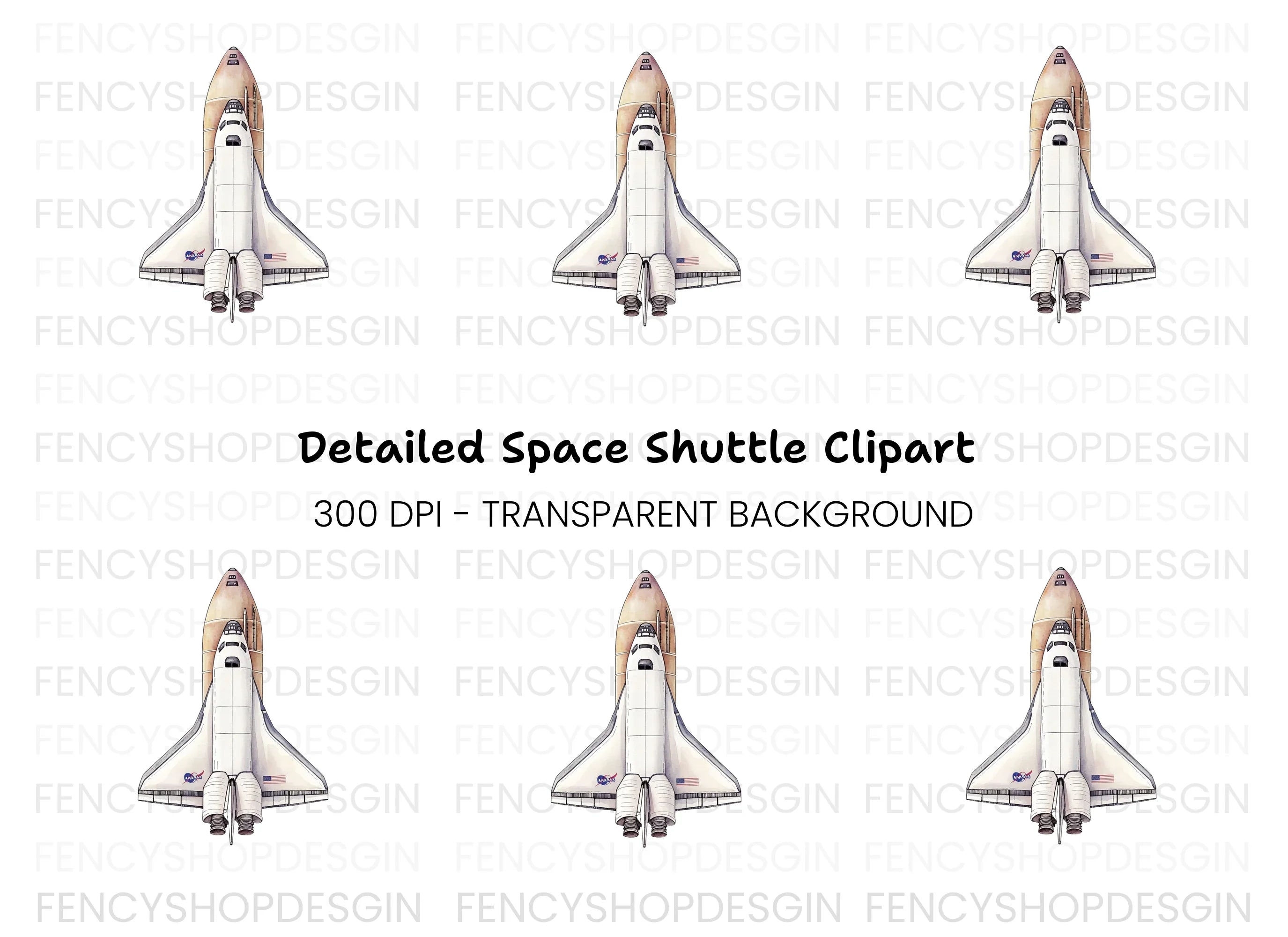 NASA Space Shuttle Clipart Bundle