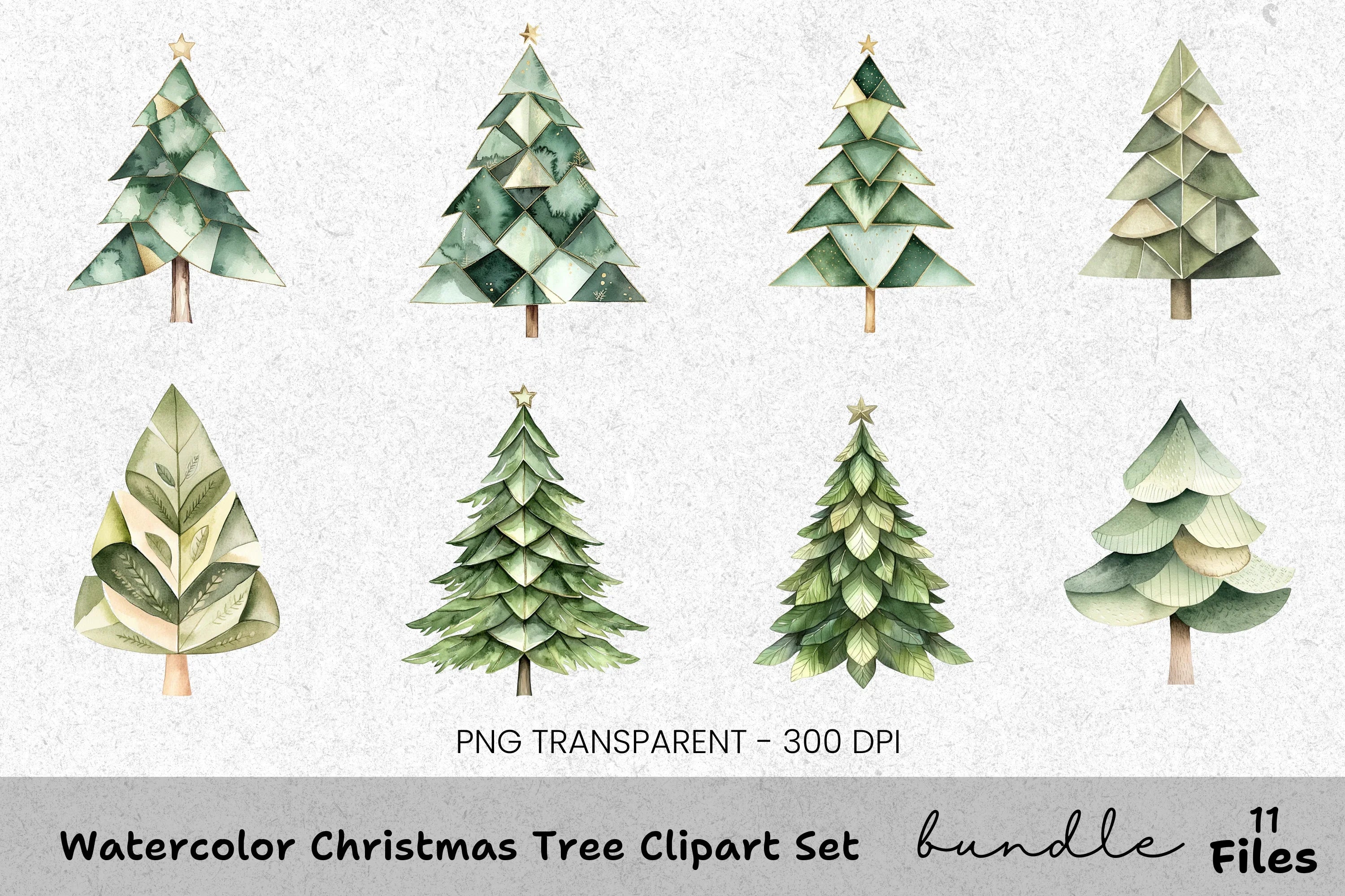 Christmas Tree Clipart Bundle