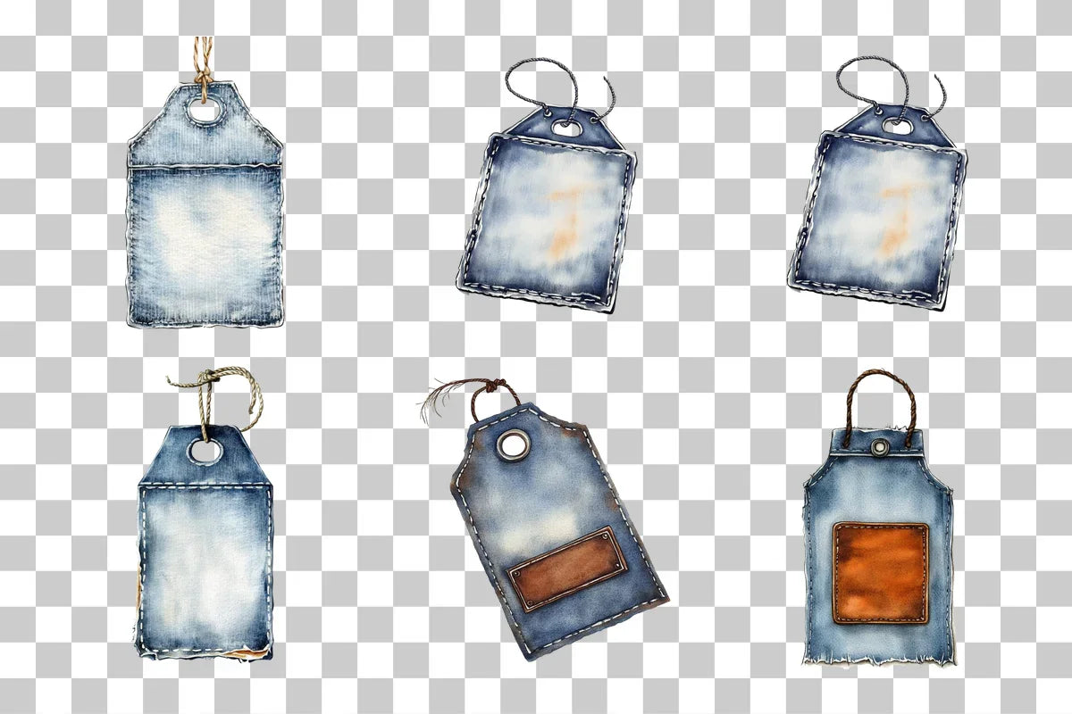 Vintage Denim Tag Clipart Bundle - CraftNest - Digital Crafting and Art