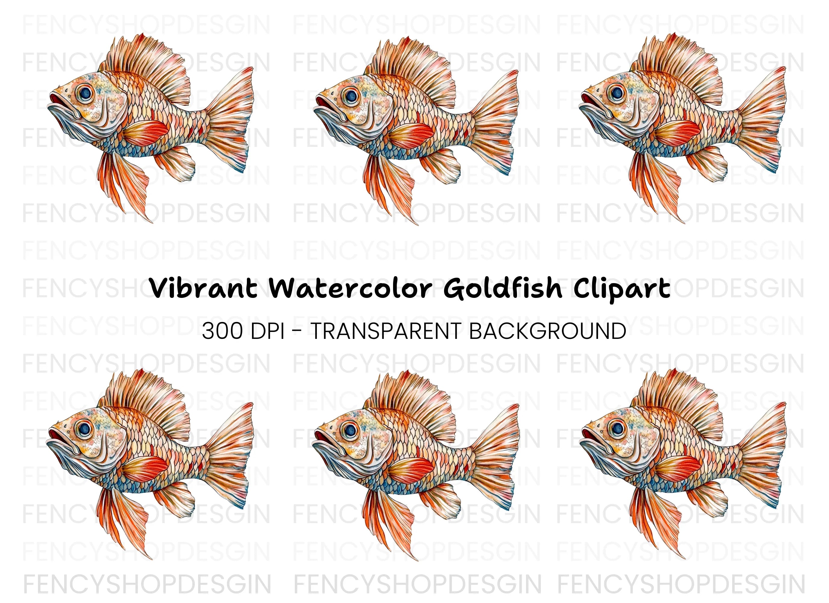 Vibrant Goldfish Clipart Bundle