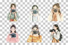 Female Photographer Clipart Bundle - CraftNest - Digital Crafting and Art