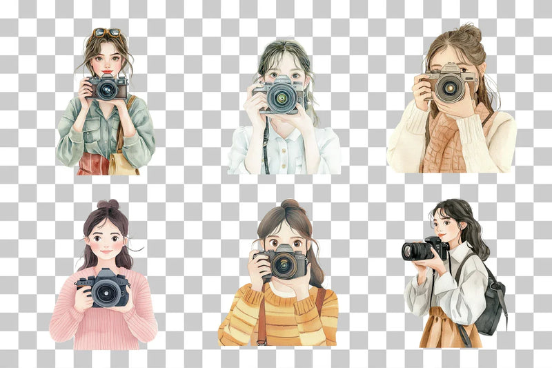 Female Photographer Clipart Bundle - CraftNest - Digital Crafting and Art