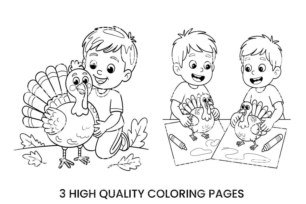 Thanksgiving TurkeyFun Coloring Books