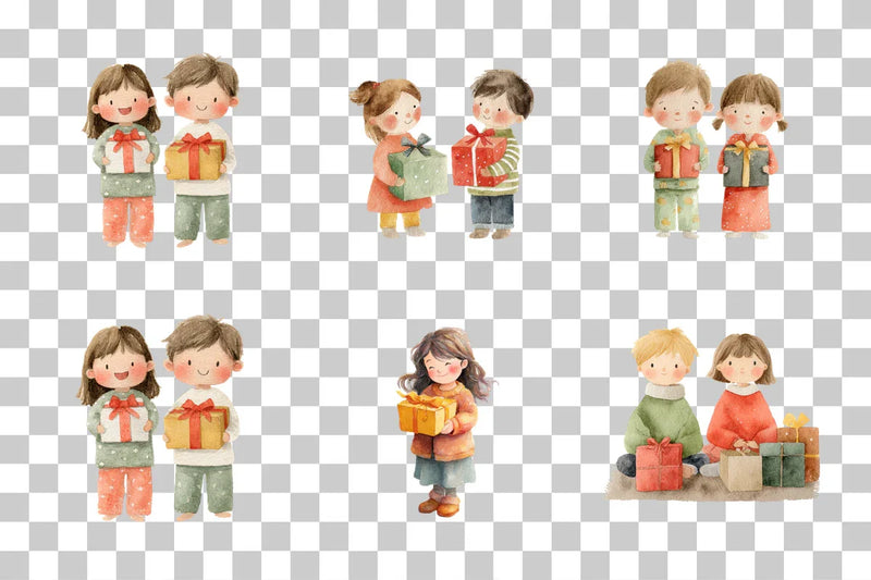 Christmas Kids Gift Box Clipart Bundle - CraftNest - Digital Crafting and Art