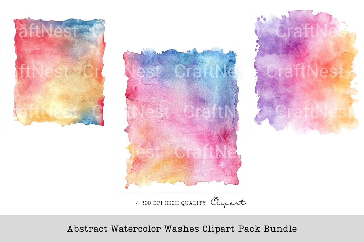 Abstract Washes Clipart Bundle