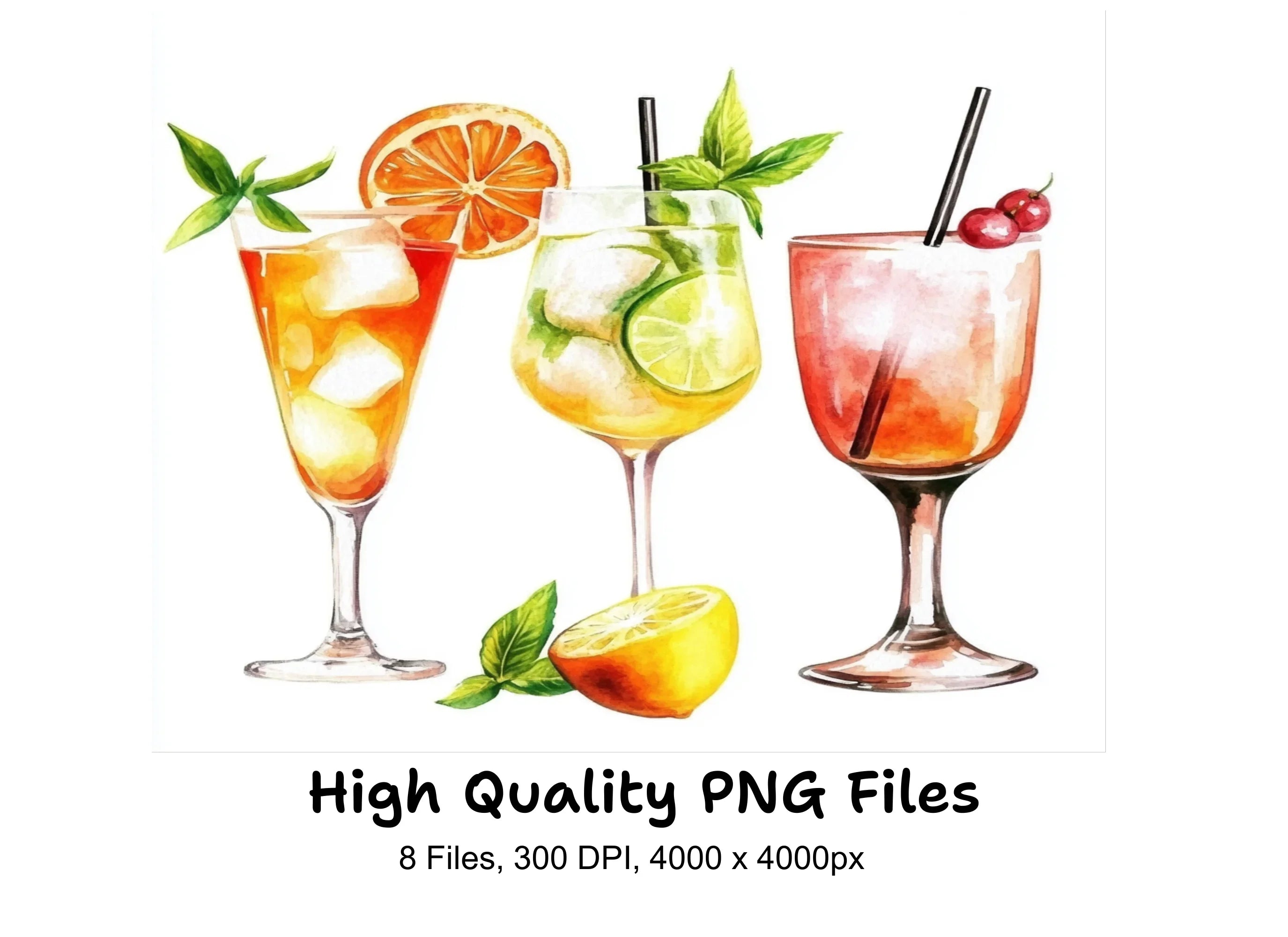 Summer Cocktail Clipart Bundle