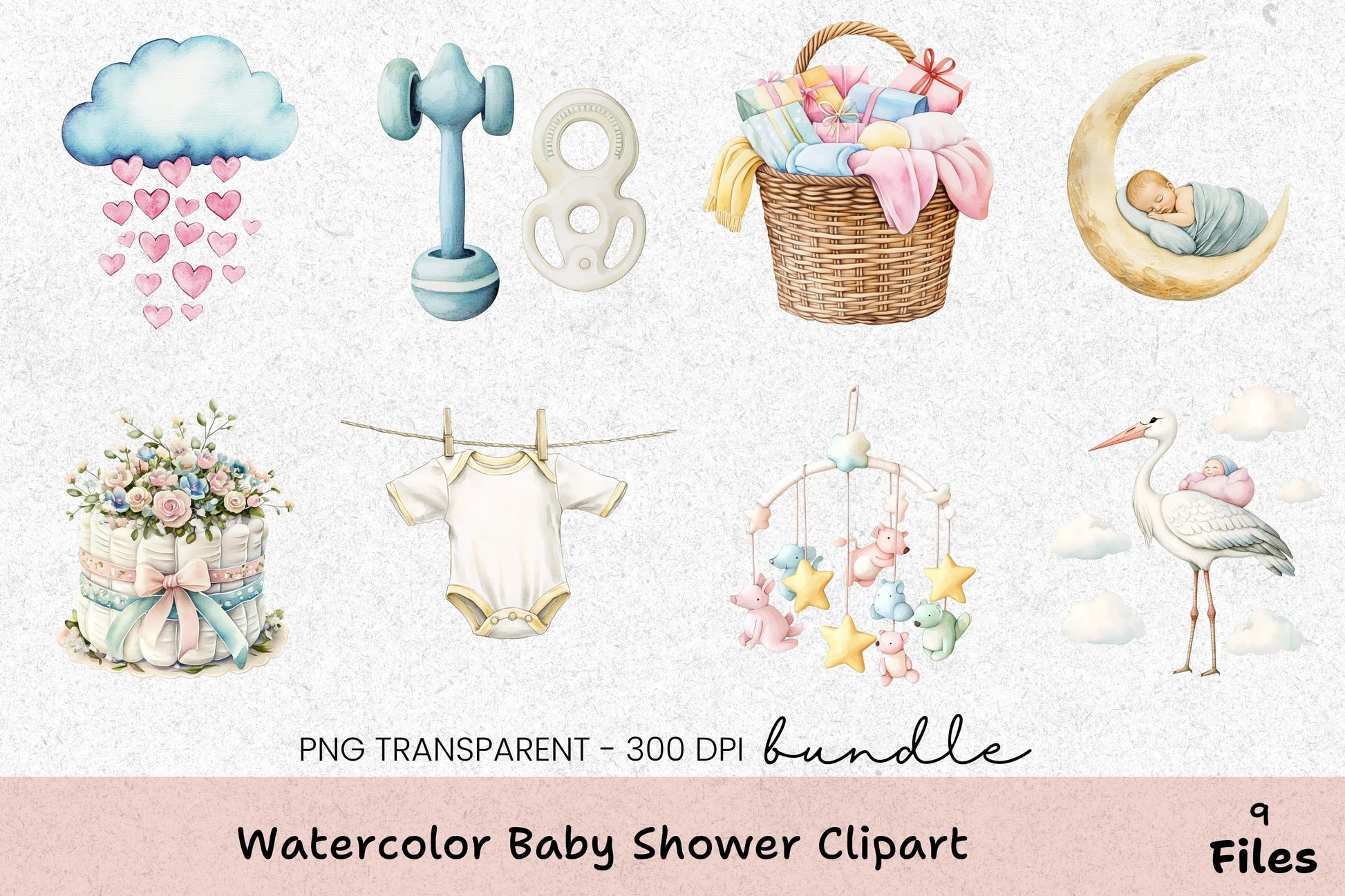 Baby Shower Clipart Bundle - CraftNest - Digital Crafting and Art
